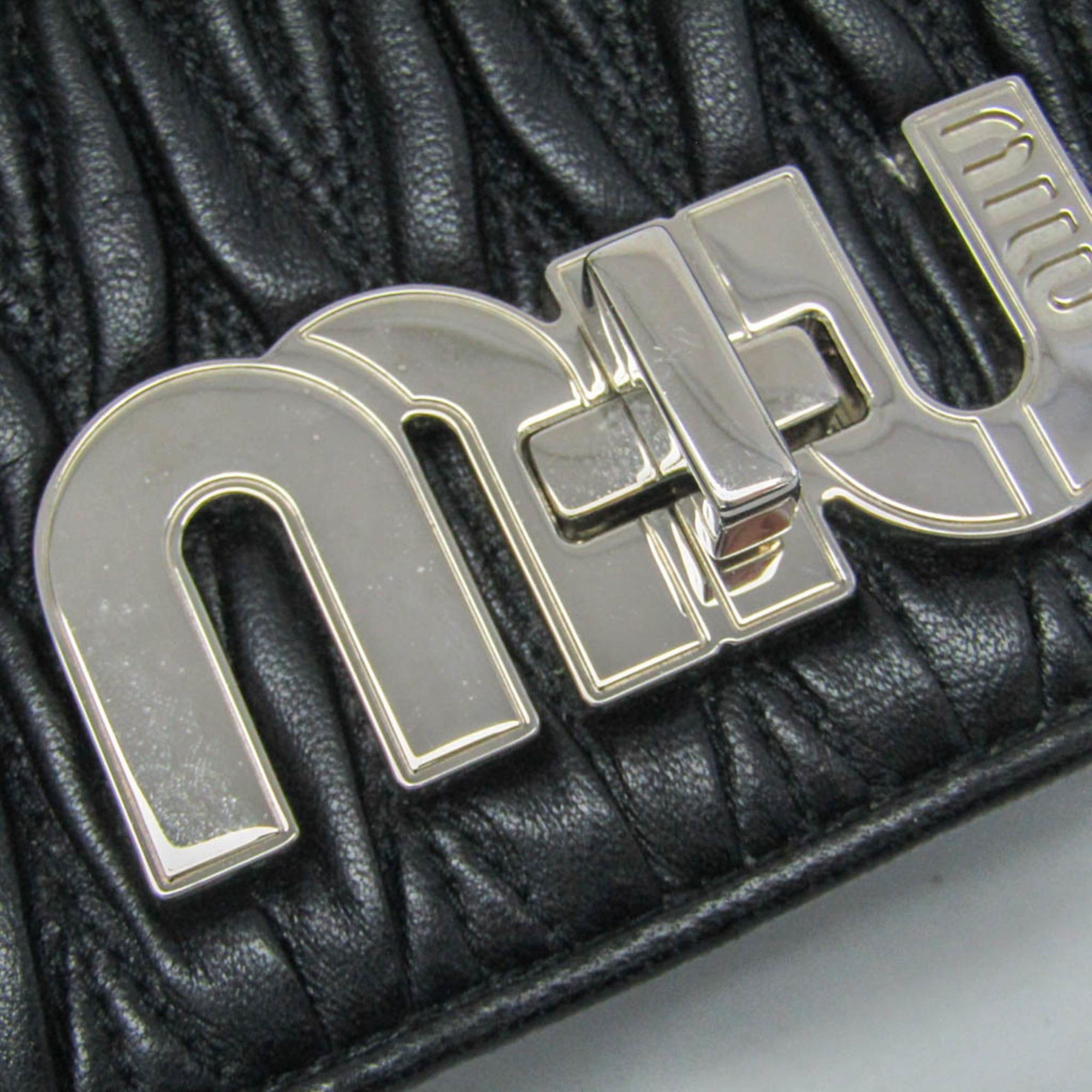Miu Miu Miu Miu Matelasse Chain Shoulder Bag Women's Leather Clutch Bag,Shoulder Bag Black Size ONE SIZE - 12 Thumbnail