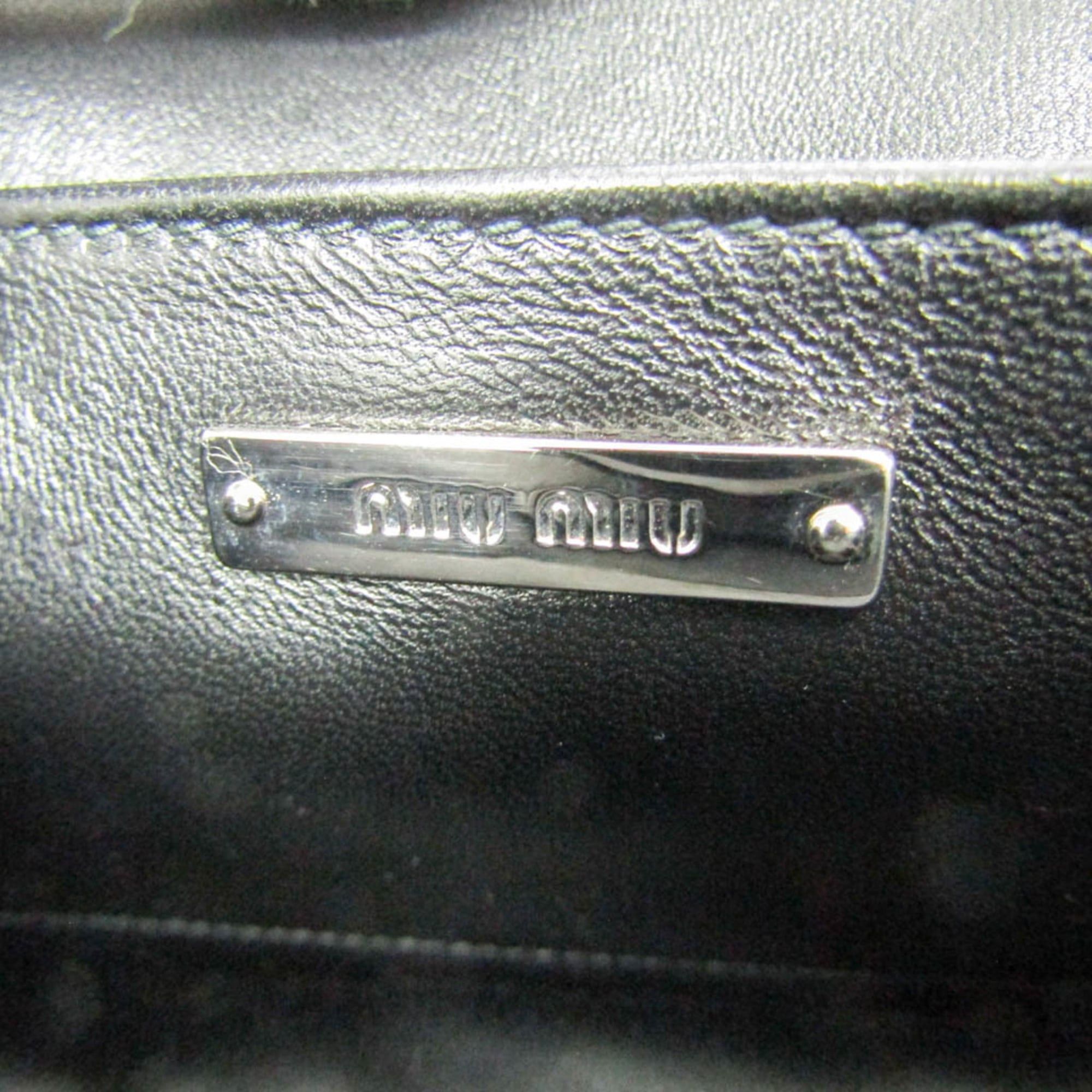 Miu Miu Miu Miu Matelasse Chain Shoulder Bag Women's Leather Clutch Bag,Shoulder Bag Black Size ONE SIZE - 14 Thumbnail