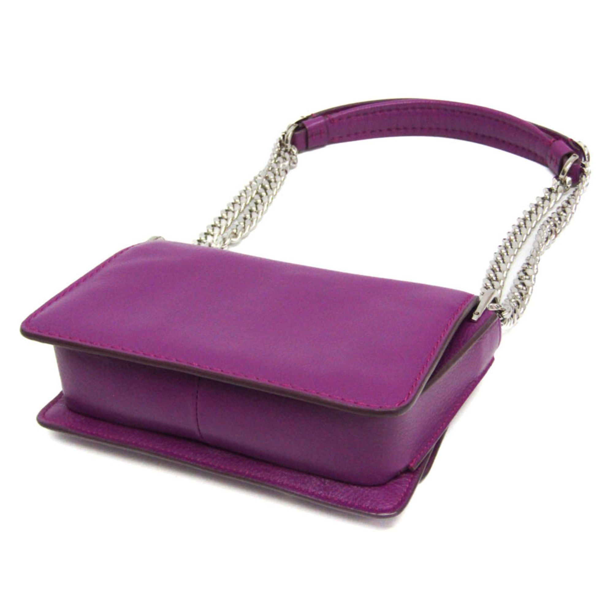 Tod's Tod's Double T Chain Shoulder Bag Women's Leather Shoulder Bag Purple Size ONE SIZE - 3 Thumbnail