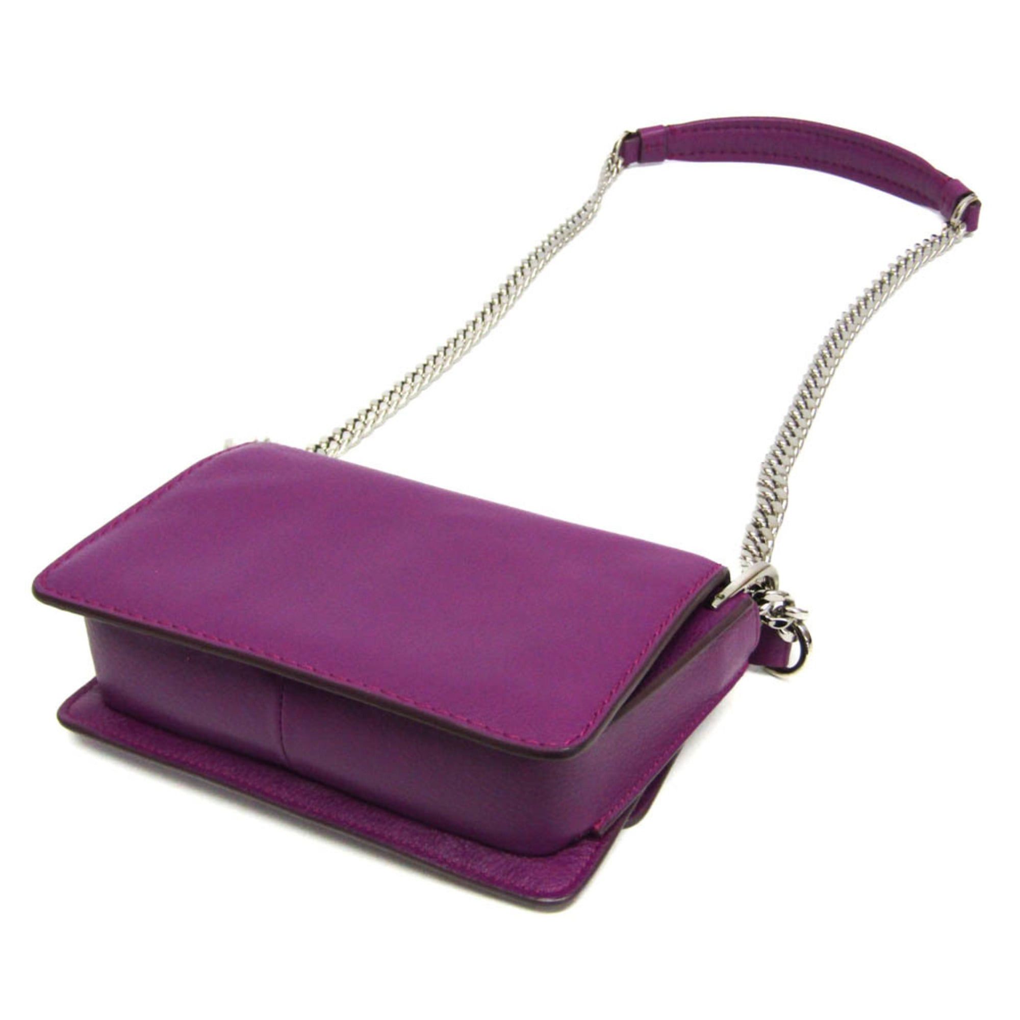 Tod's Tod's Double T Chain Shoulder Bag Women's Leather Shoulder Bag Purple Size ONE SIZE - 4 Thumbnail