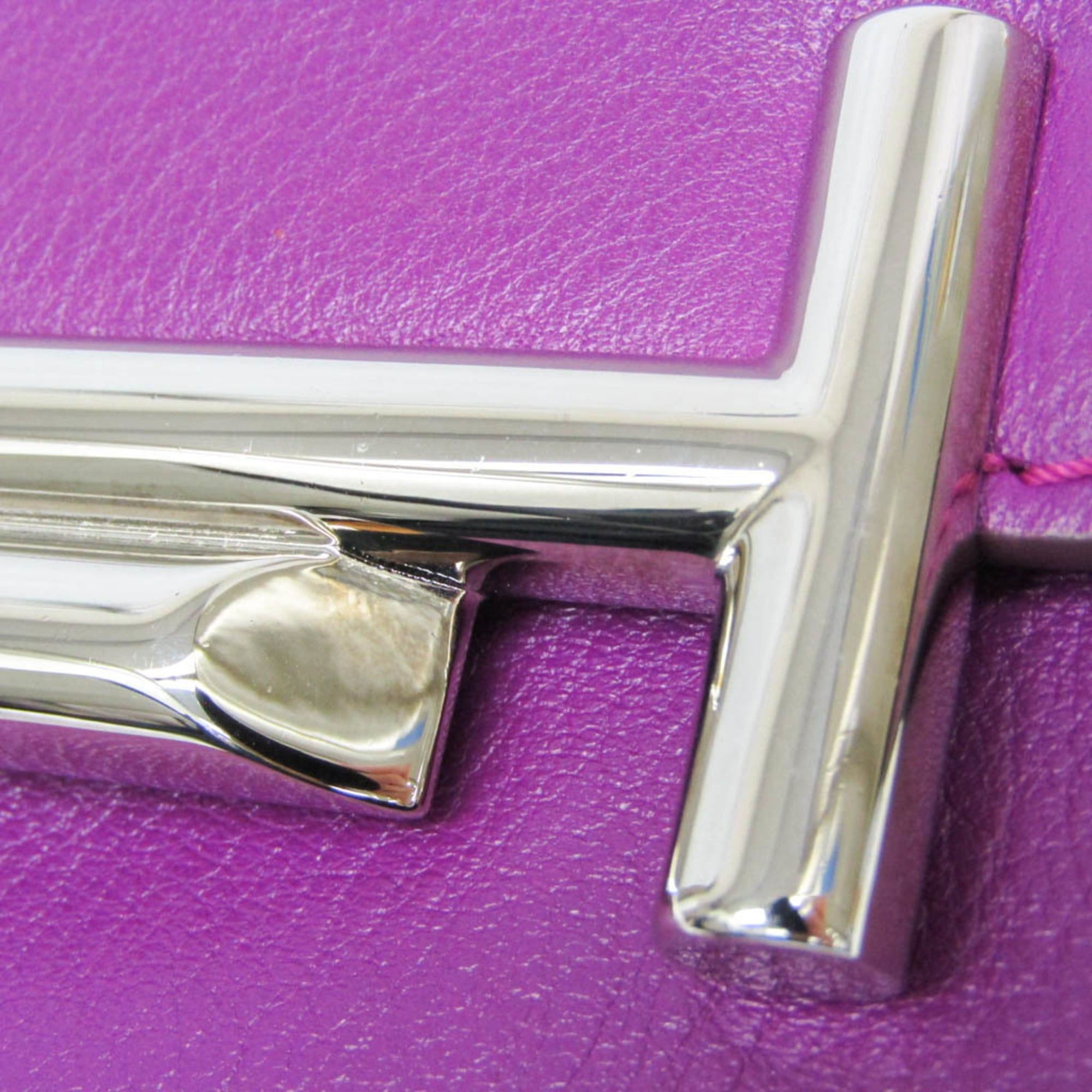 Tod's Tod's Double T Chain Shoulder Bag Women's Leather Shoulder Bag Purple Size ONE SIZE - 9 Thumbnail