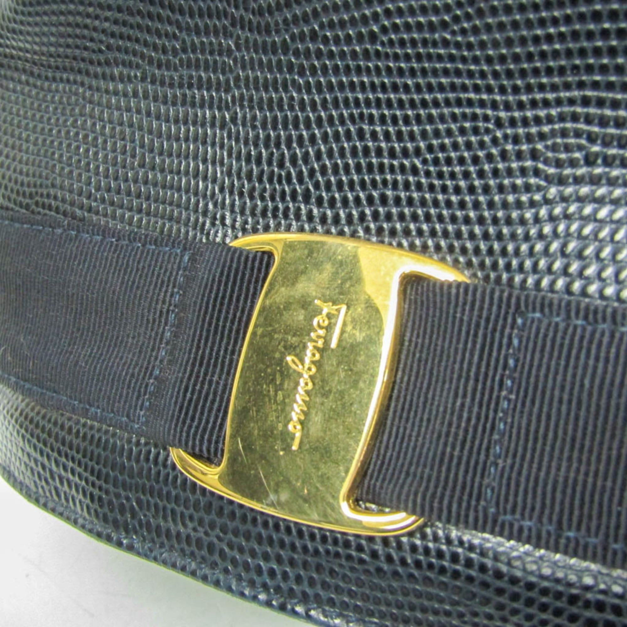Salvatore Ferragamo Salvatore Ferragamo Vara AQ-215676 Women's Leather Backpack Navy Size ONE SIZE - 11 Thumbnail