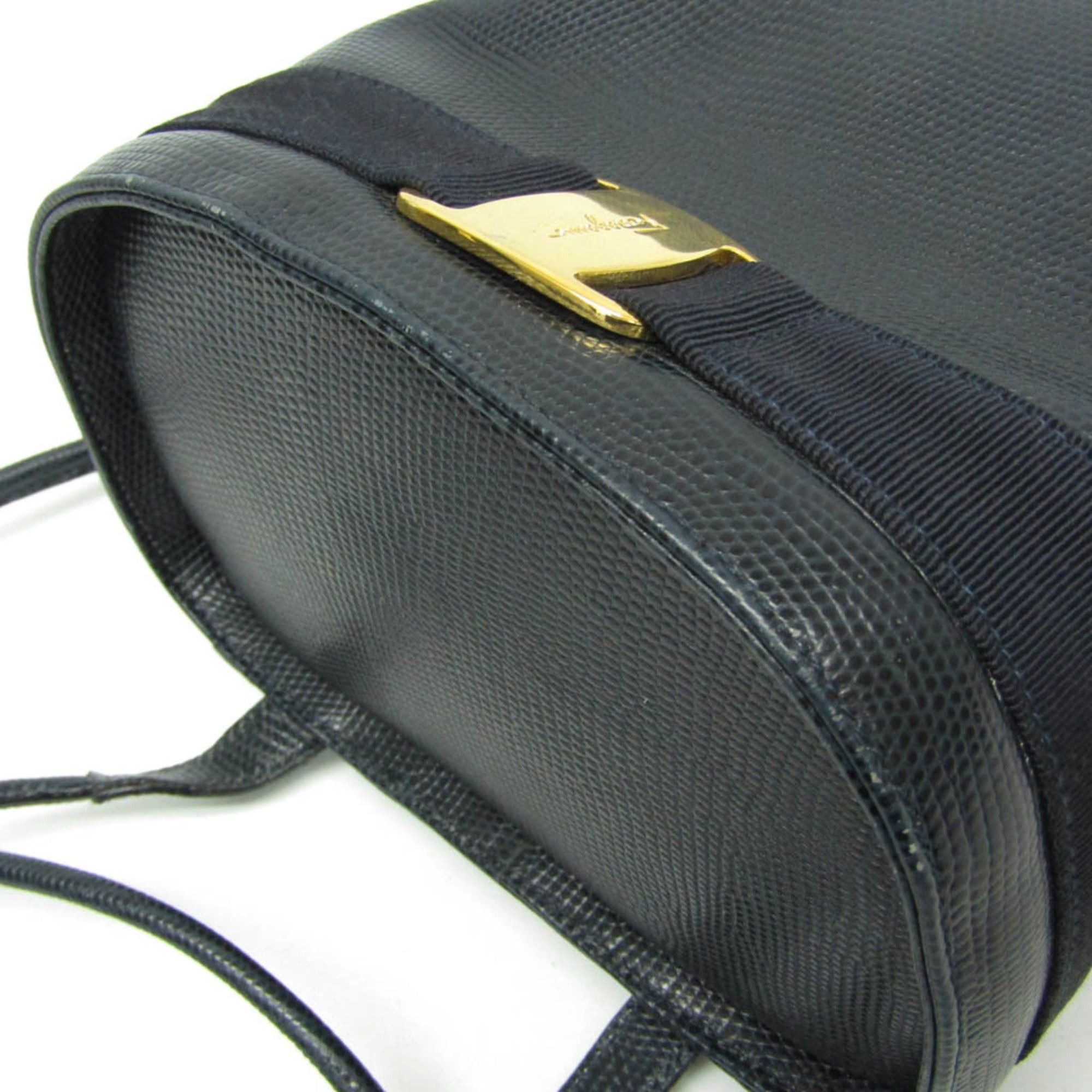 Salvatore Ferragamo Salvatore Ferragamo Vara AQ-215676 Women's Leather Backpack Navy Size ONE SIZE - 6 Thumbnail