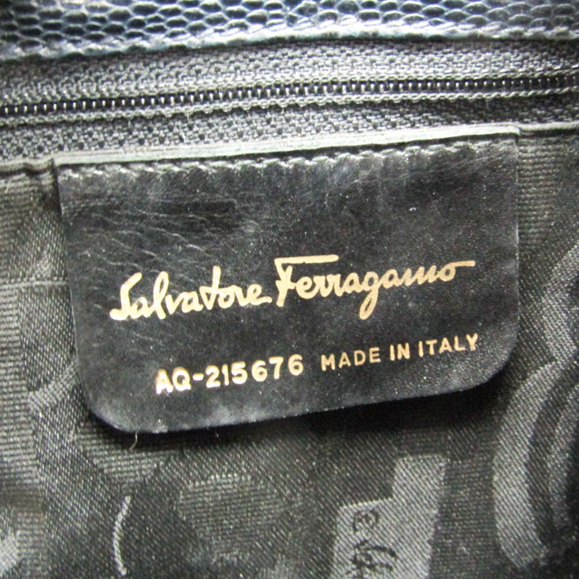 Salvatore Ferragamo Salvatore Ferragamo Vara AQ-215676 Women's Leather Backpack Navy Size ONE SIZE - 13 Thumbnail