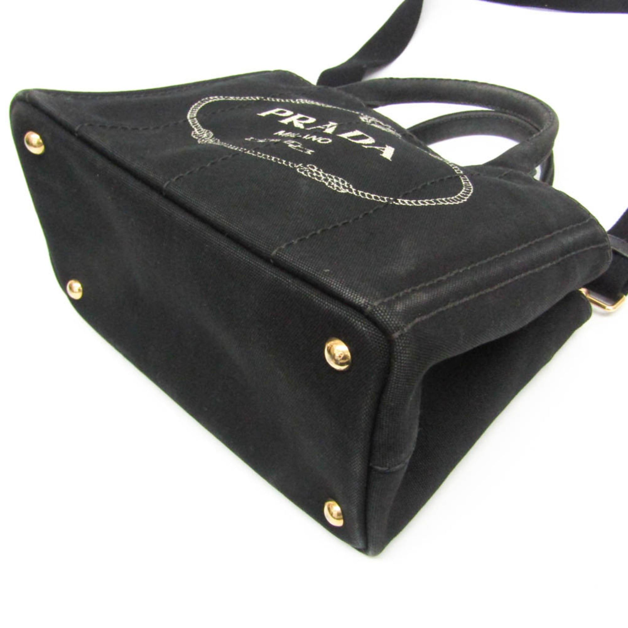 Prada Prada Canapa S Size 1BG439 Women's Canvas Shoulder Bag,Tote Bag Black Size ONE SIZE - 6 Thumbnail