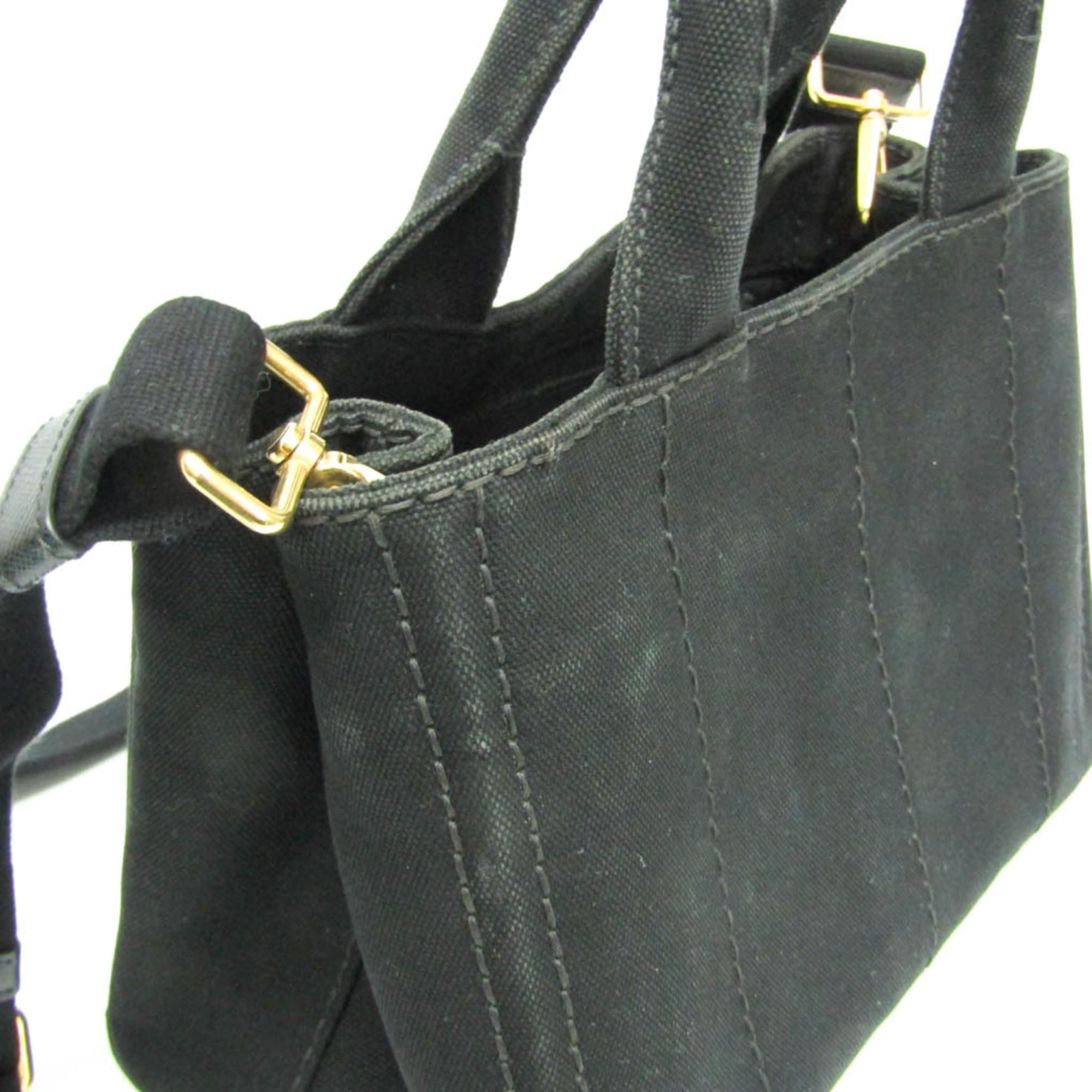 Prada Prada Canapa S Size 1BG439 Women's Canvas Shoulder Bag,Tote Bag Black Size ONE SIZE - 8 Thumbnail