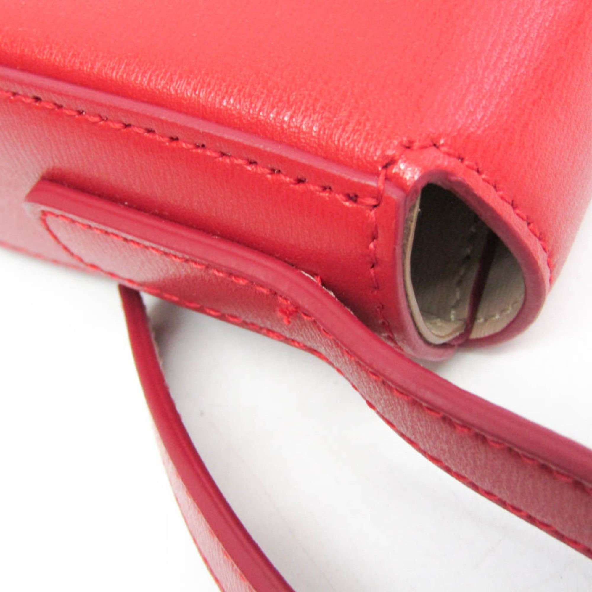 Salvatore Ferragamo Salvatore Ferragamo Gancini AU-22 D522 Women's Leather Shoulder Bag Red Color Size ONE SIZE - 6 Thumbnail