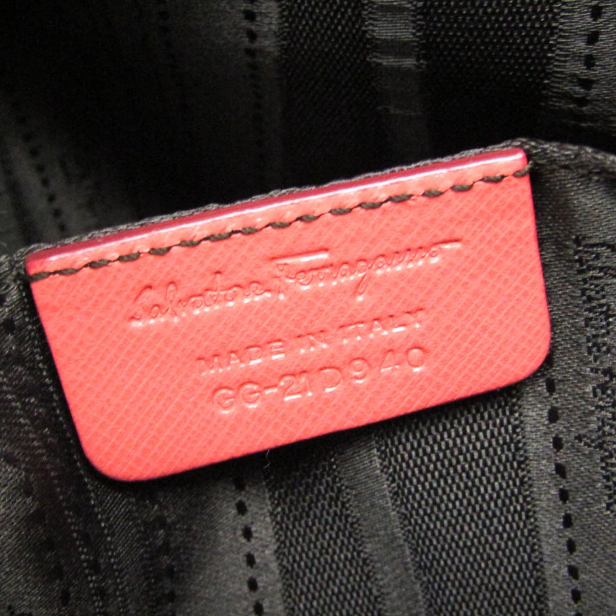 Salvatore Ferragamo Salvatore Ferragamo Gancini GG-21 D940 Women's Leather Handbag,Shoulder Bag Salmon Pink Size ONE SIZE - 15 Thumbnail