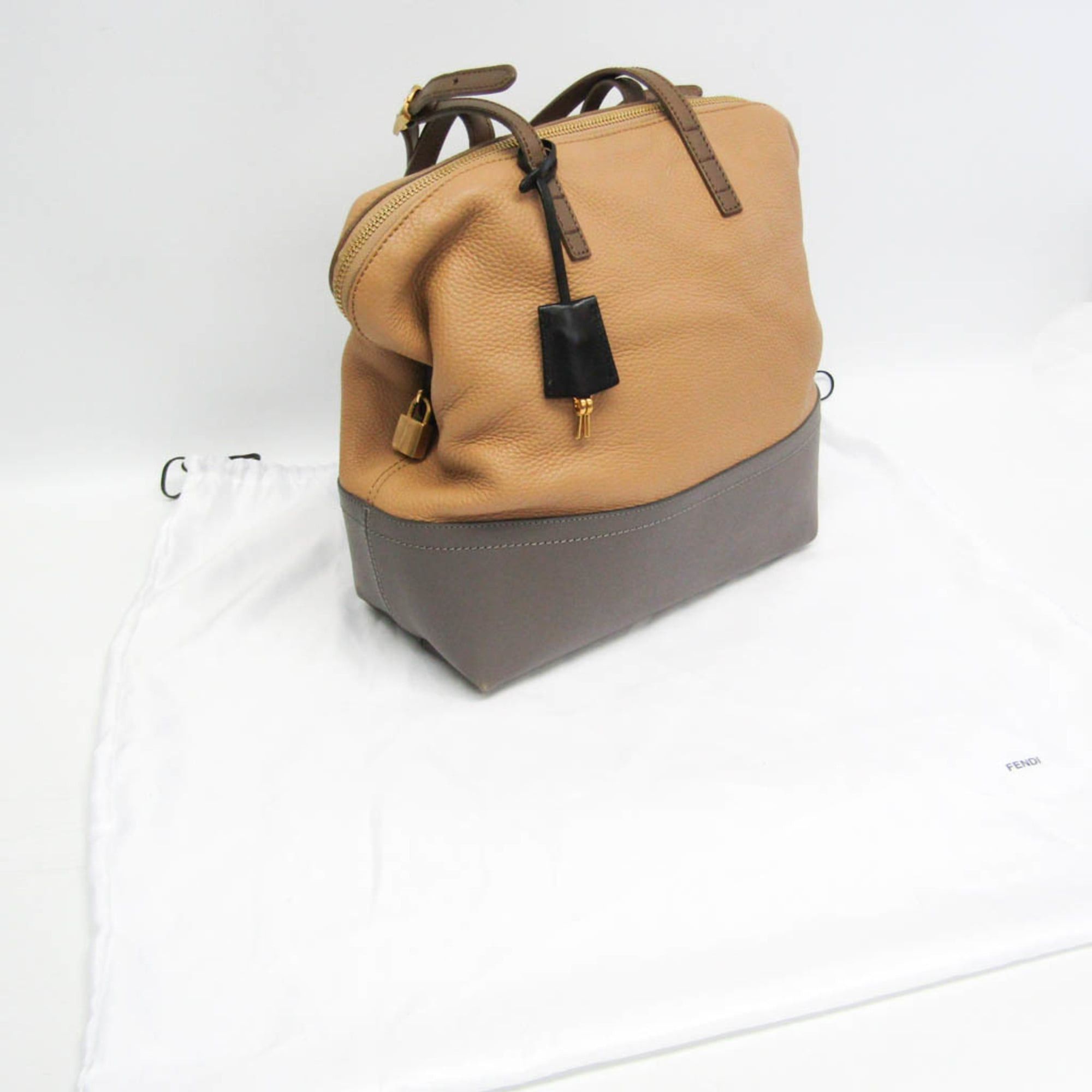 Fendi Fendi Selleria 8BN232 Women's Leather Tote Bag Grayish,Light Brown Size ONE SIZE - 2 Thumbnail