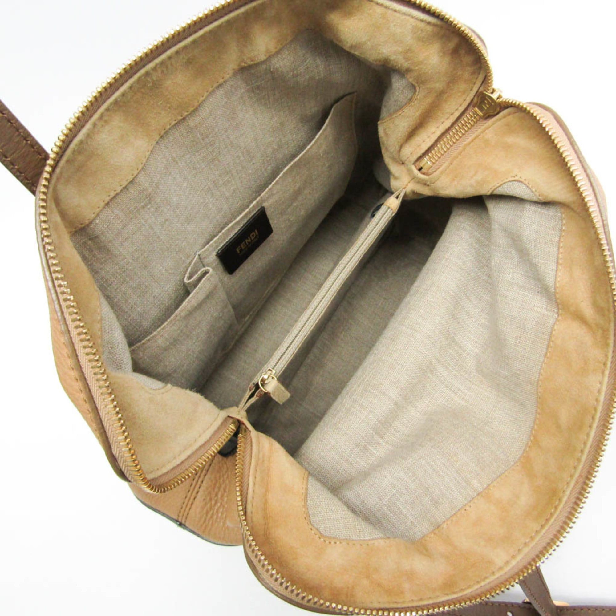Fendi Fendi Selleria 8BN232 Women's Leather Tote Bag Grayish,Light Brown Size ONE SIZE - 4 Thumbnail