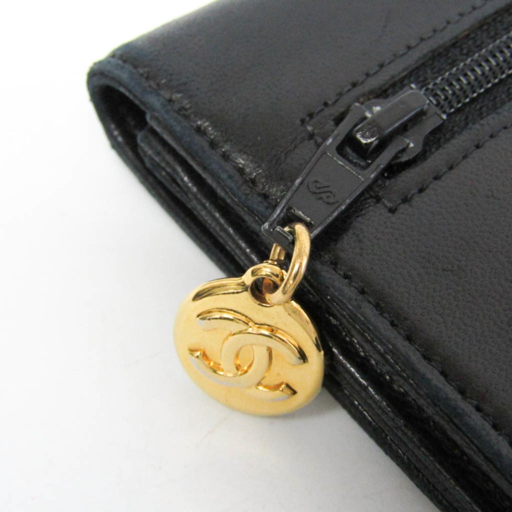 Chanel Chanel Coco Mark Women's Lambskin Long Wallet (bi-fold) Black Size ONE SIZE - 7 Thumbnail
