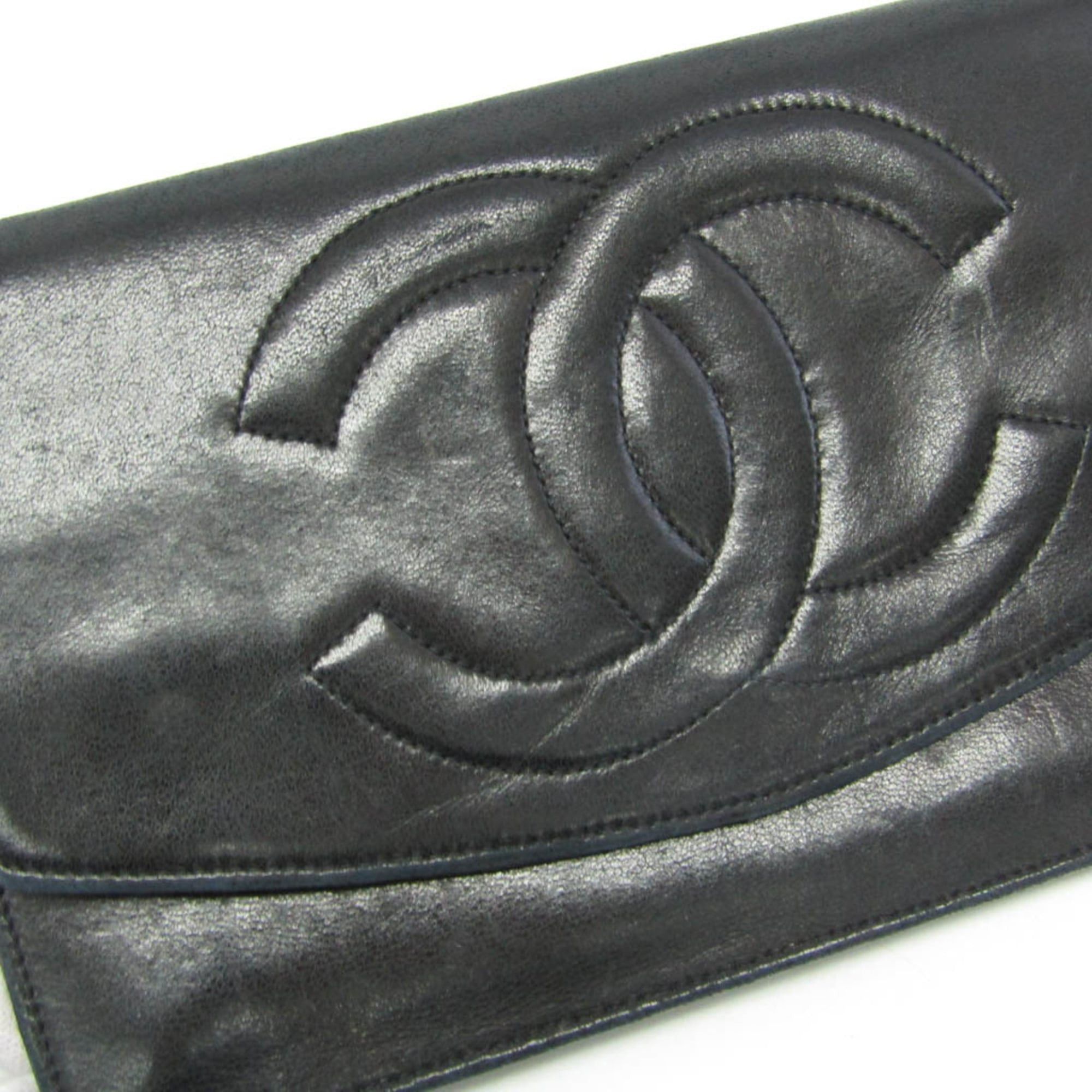 Chanel Chanel Coco Mark Women's Lambskin Long Wallet (bi-fold) Black Size ONE SIZE - 9 Thumbnail