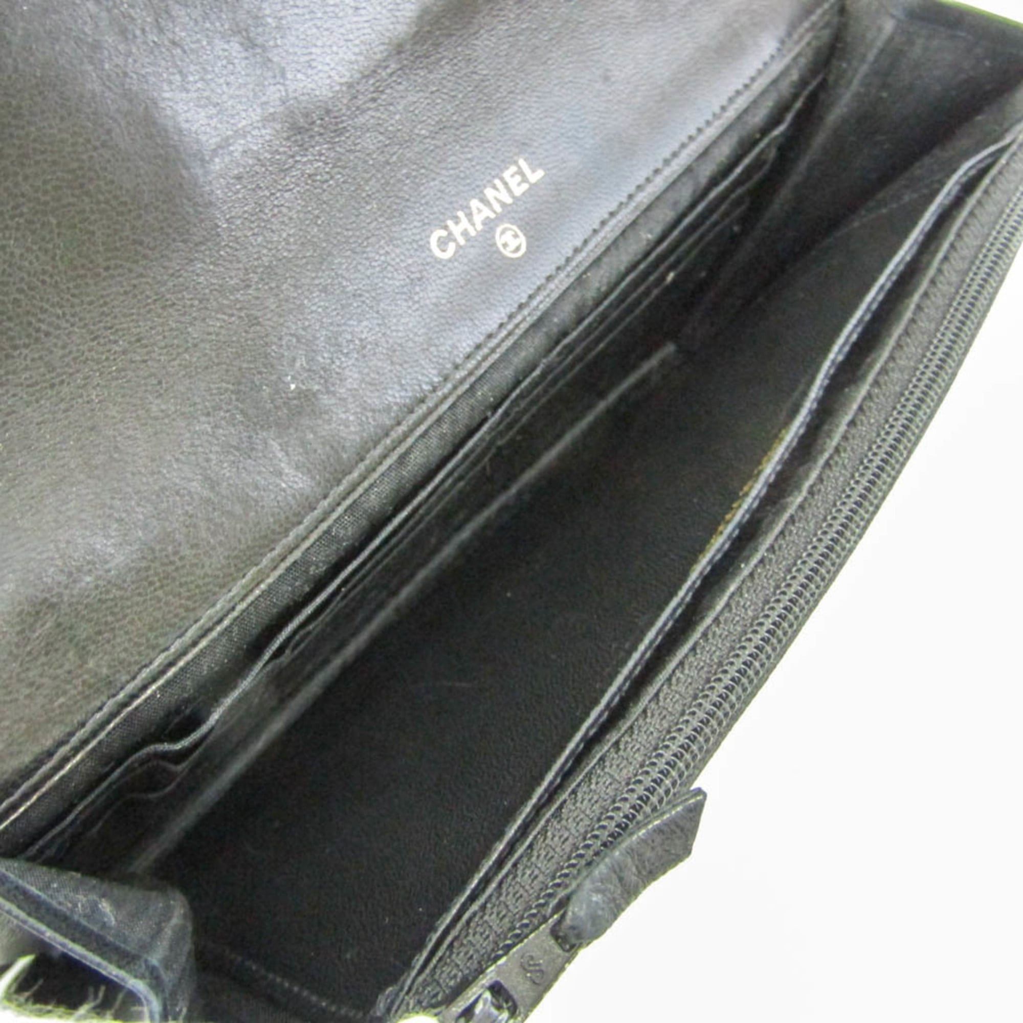 Chanel Chanel Coco Mark Women's Lambskin Long Wallet (bi-fold) Black Size ONE SIZE - 3 Thumbnail