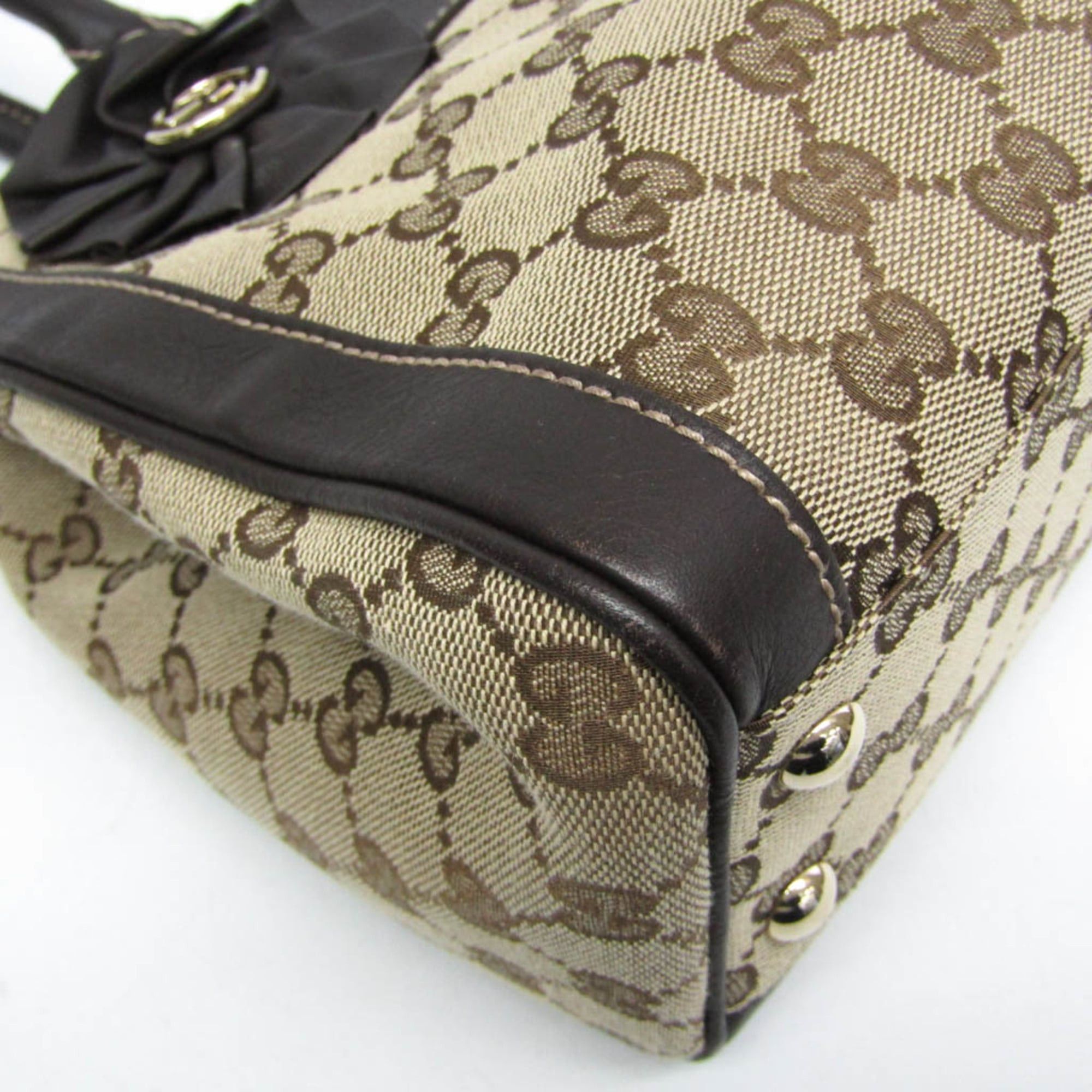 Gucci Gucci GG Canvas 190247 Women's GG Canvas,Leather Handbag Beige,Brown Size ONE SIZE - 7 Thumbnail