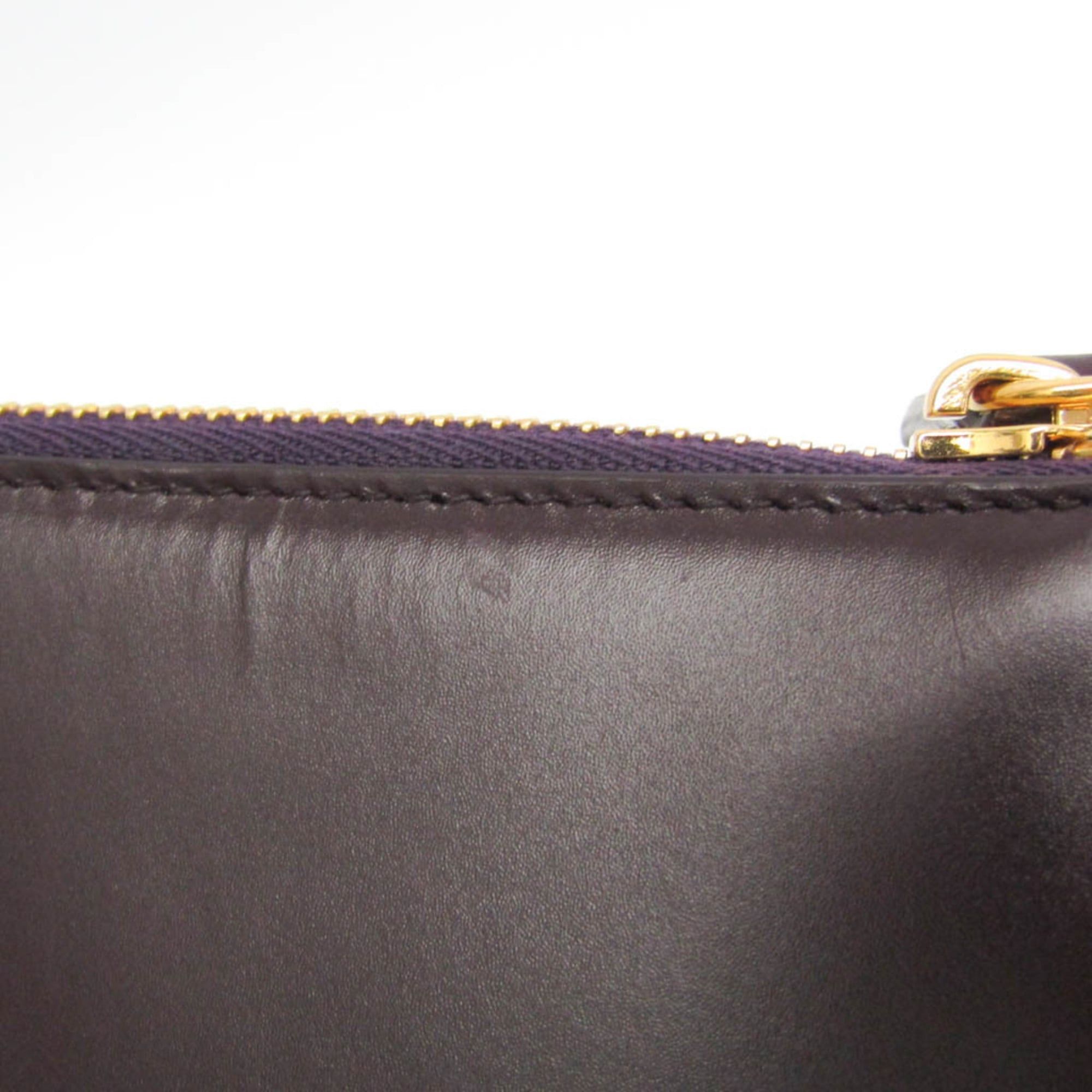 Jil Sander Jil Sander Tootie Bag Women's Leather Handbag,Shoulder Bag Dark Purple Size ONE SIZE - 8 Thumbnail