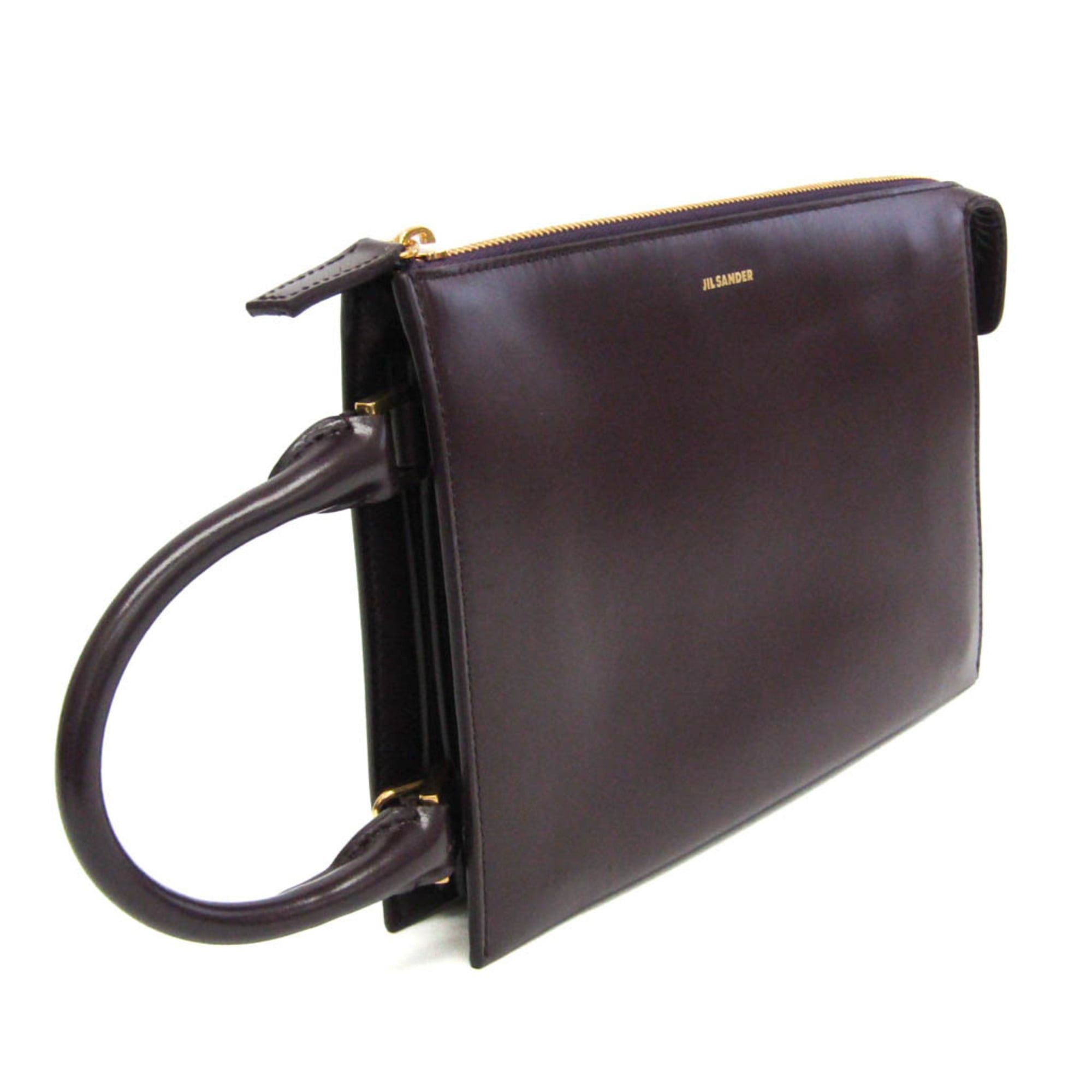 Jil Sander Jil Sander Tootie Bag Women's Leather Handbag,Shoulder Bag Dark Purple Size ONE SIZE - 10 Thumbnail