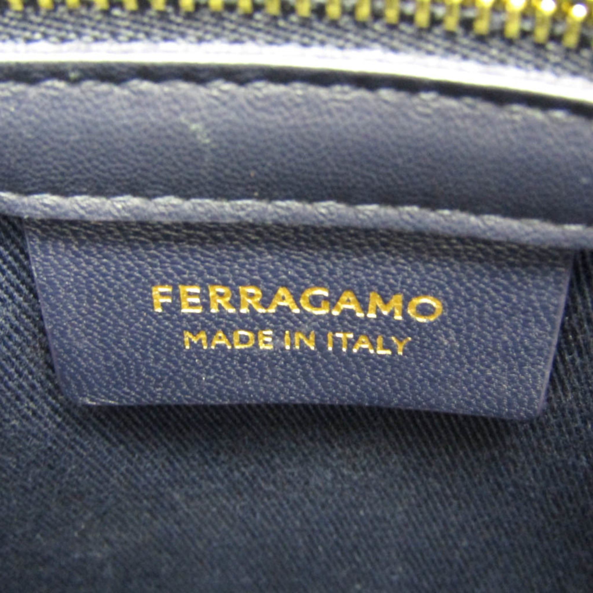 Salvatore Ferragamo Salvatore Ferragamo Beachwear Gloss 214988 Women's Fabric Handbag,Tote Bag Dark Navy Size ONE SIZE - 11 Thumbnail