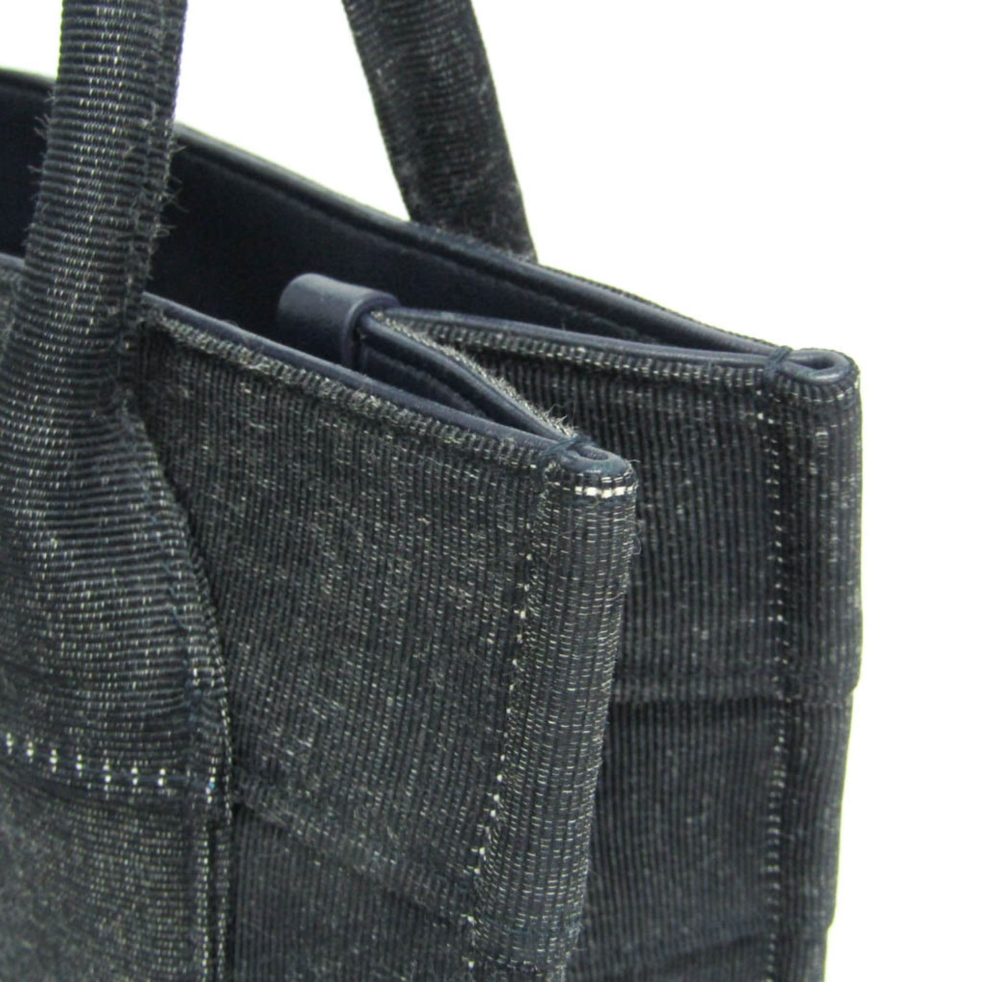 Salvatore Ferragamo Salvatore Ferragamo Beachwear Gloss 214988 Women's Fabric Handbag,Tote Bag Dark Navy Size ONE SIZE - 6 Thumbnail