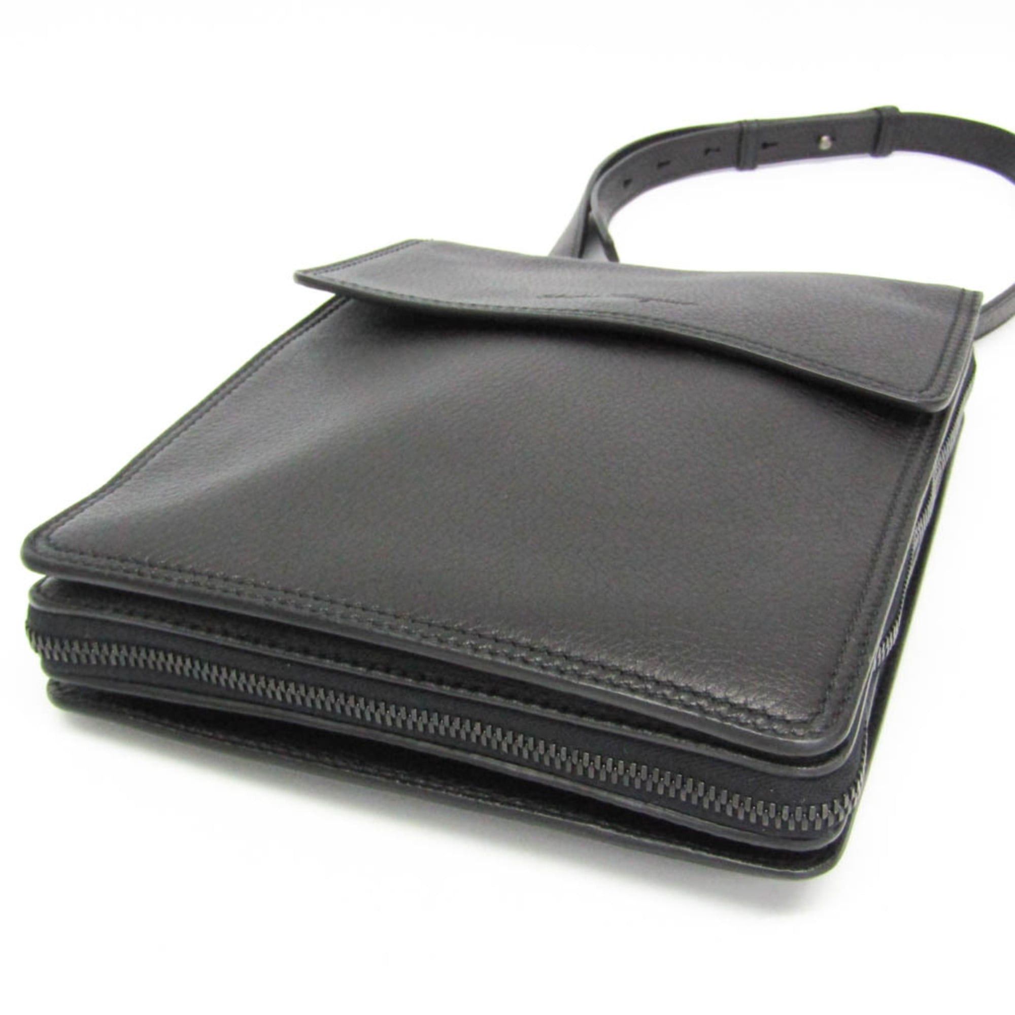 Salvatore Ferragamo Salvatore Ferragamo Bi-fold Storage Bag FZ-24 A392 Men,Women Leather,Nylon Shoulder Bag,Tote Bag Black Size ONE SIZE - 8 Thumbnail