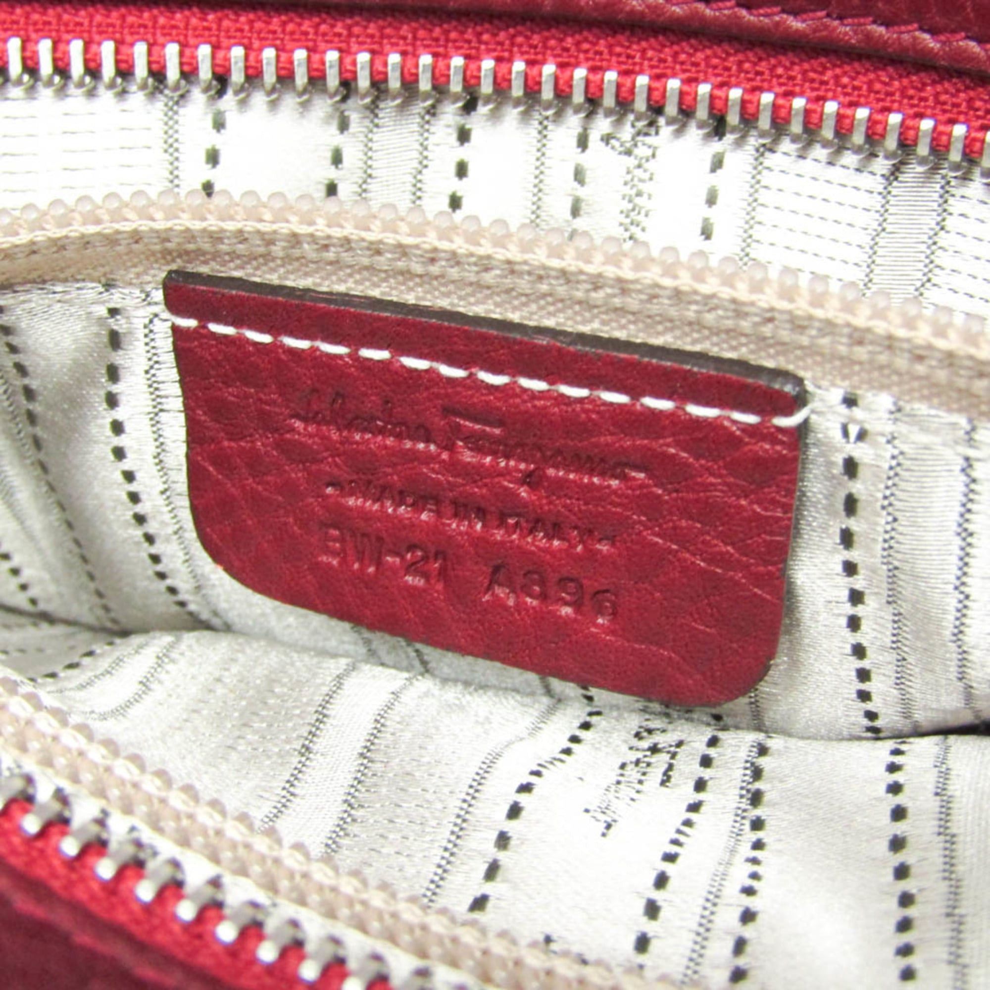 Salvatore Ferragamo Salvatore Ferragamo Gancini Medium Sophia BW-21 A896 Women's Leather Handbag,Shoulder Bag Red Color Size ONE SIZE - 17 Thumbnail