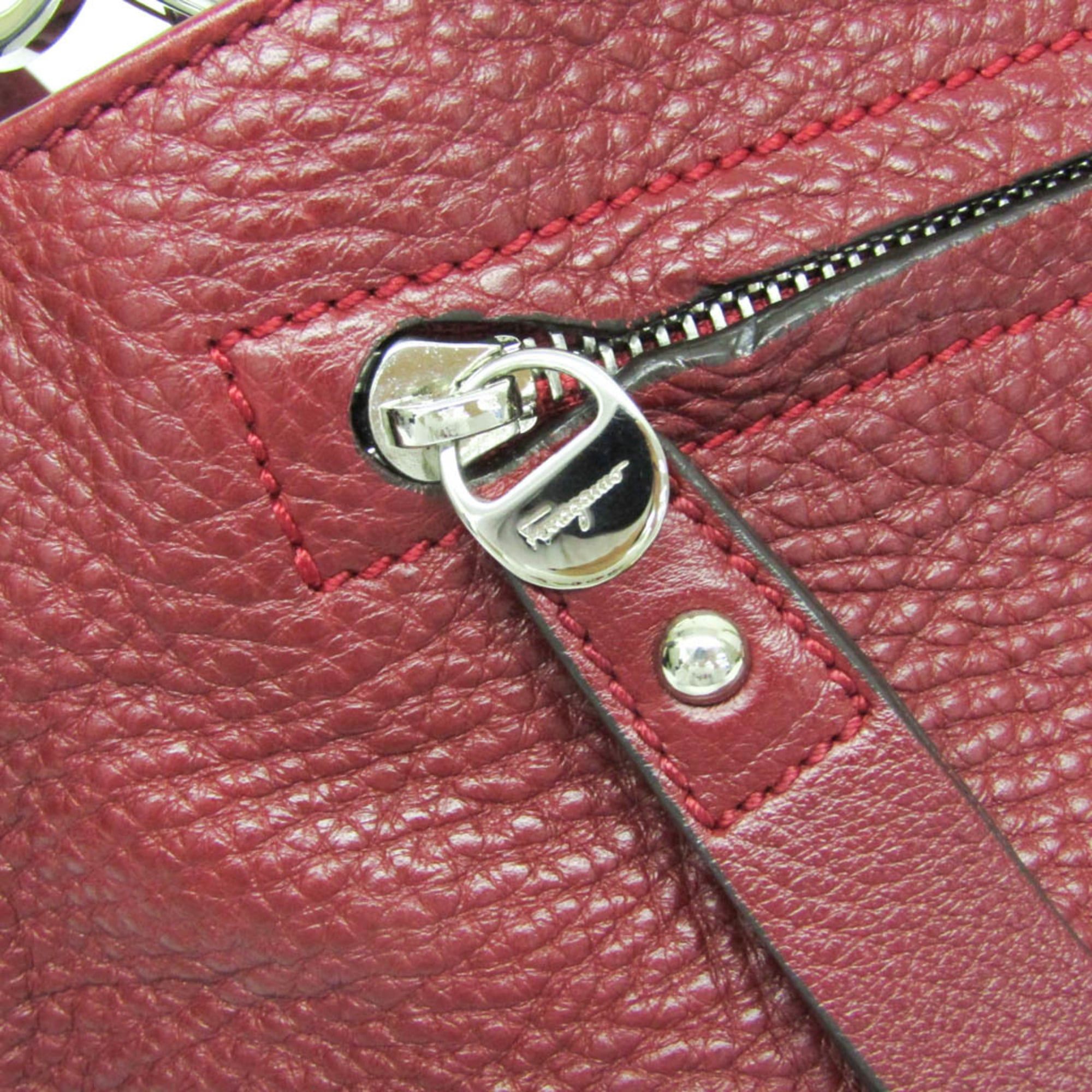 Salvatore Ferragamo Salvatore Ferragamo Gancini Medium Sophia BW-21 A896 Women's Leather Handbag,Shoulder Bag Red Color Size ONE SIZE - 8 Thumbnail