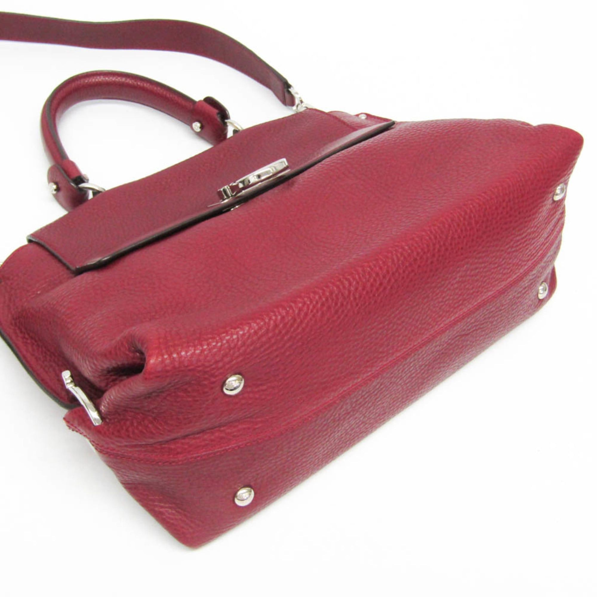 Salvatore Ferragamo Salvatore Ferragamo Gancini Medium Sophia BW-21 A896 Women's Leather Handbag,Shoulder Bag Red Color Size ONE SIZE - 12 Thumbnail