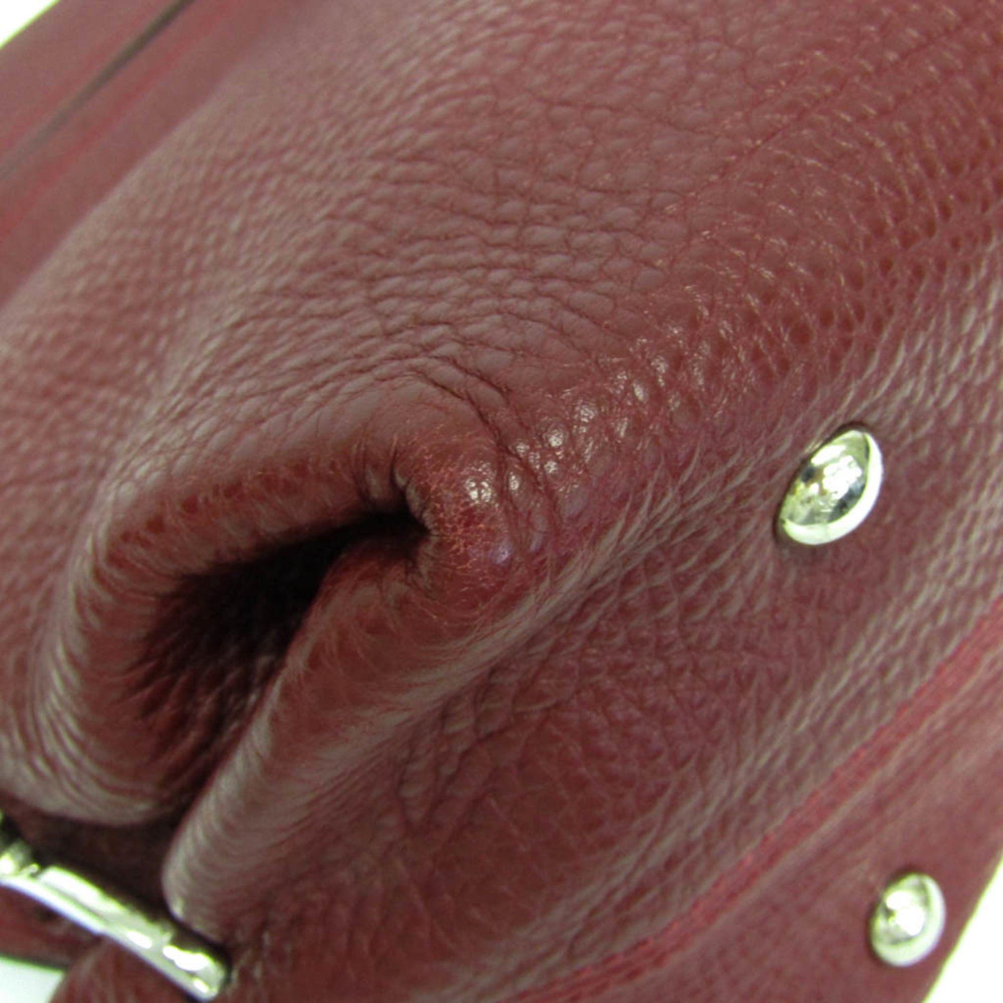 Salvatore Ferragamo Salvatore Ferragamo Gancini Medium Sophia BW-21 A896 Women's Leather Handbag,Shoulder Bag Red Color Size ONE SIZE - 4 Thumbnail