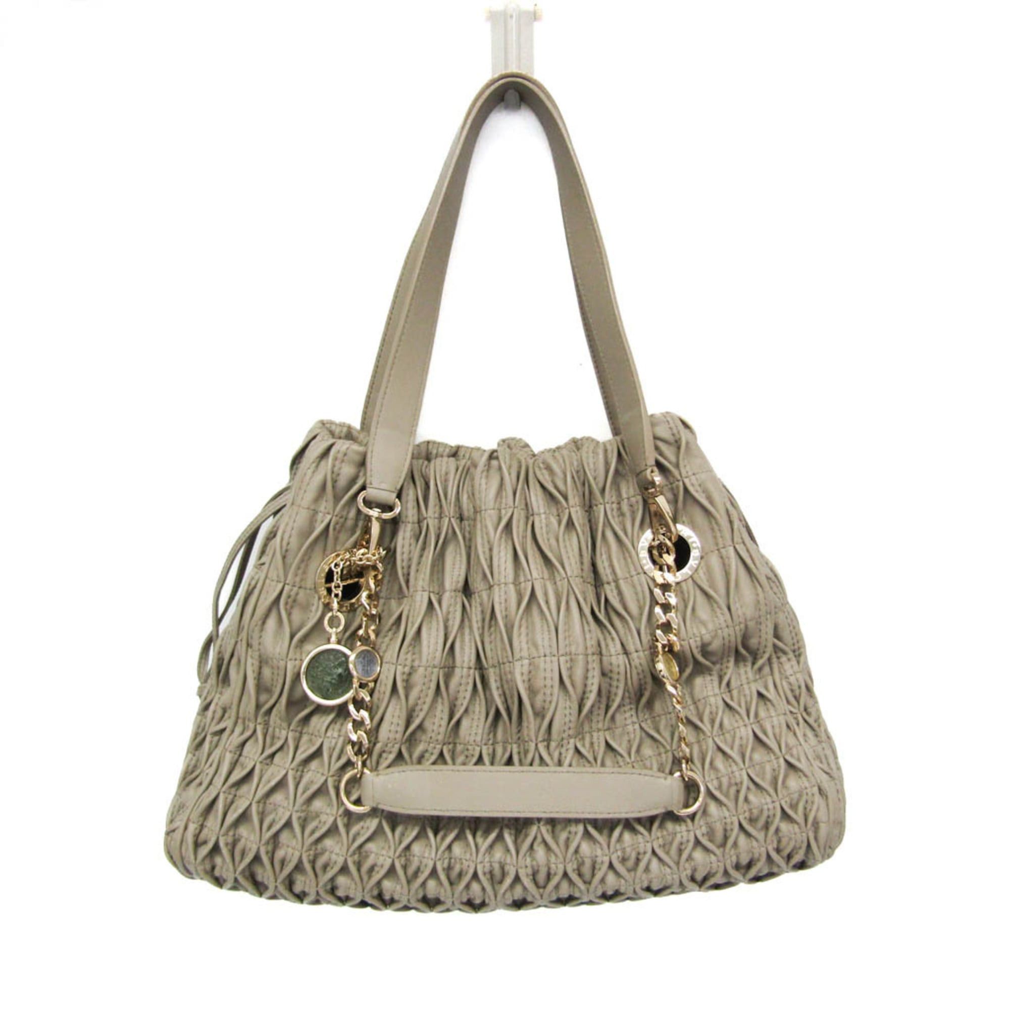 Bvlgari Bvlgari Monete Women's Leather Shoulder Bag,Tote Bag Gray Size ONE SIZE - 2 Thumbnail