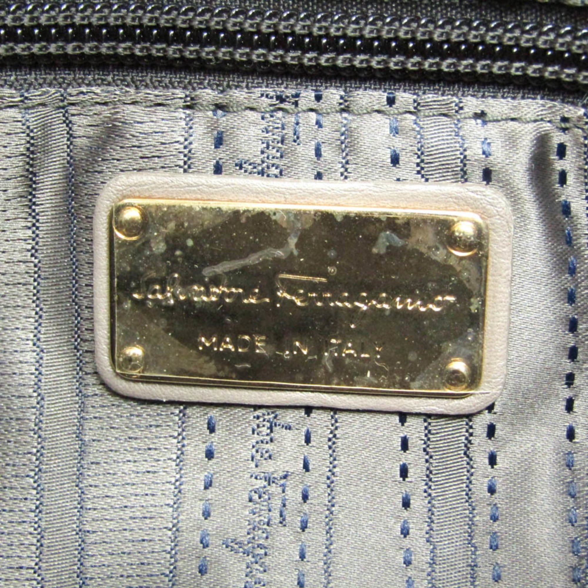 Salvatore Ferragamo Salvatore Ferragamo AU-21 D443 Women's Leather Shoulder Bag Gray Size ONE SIZE - 14 Thumbnail