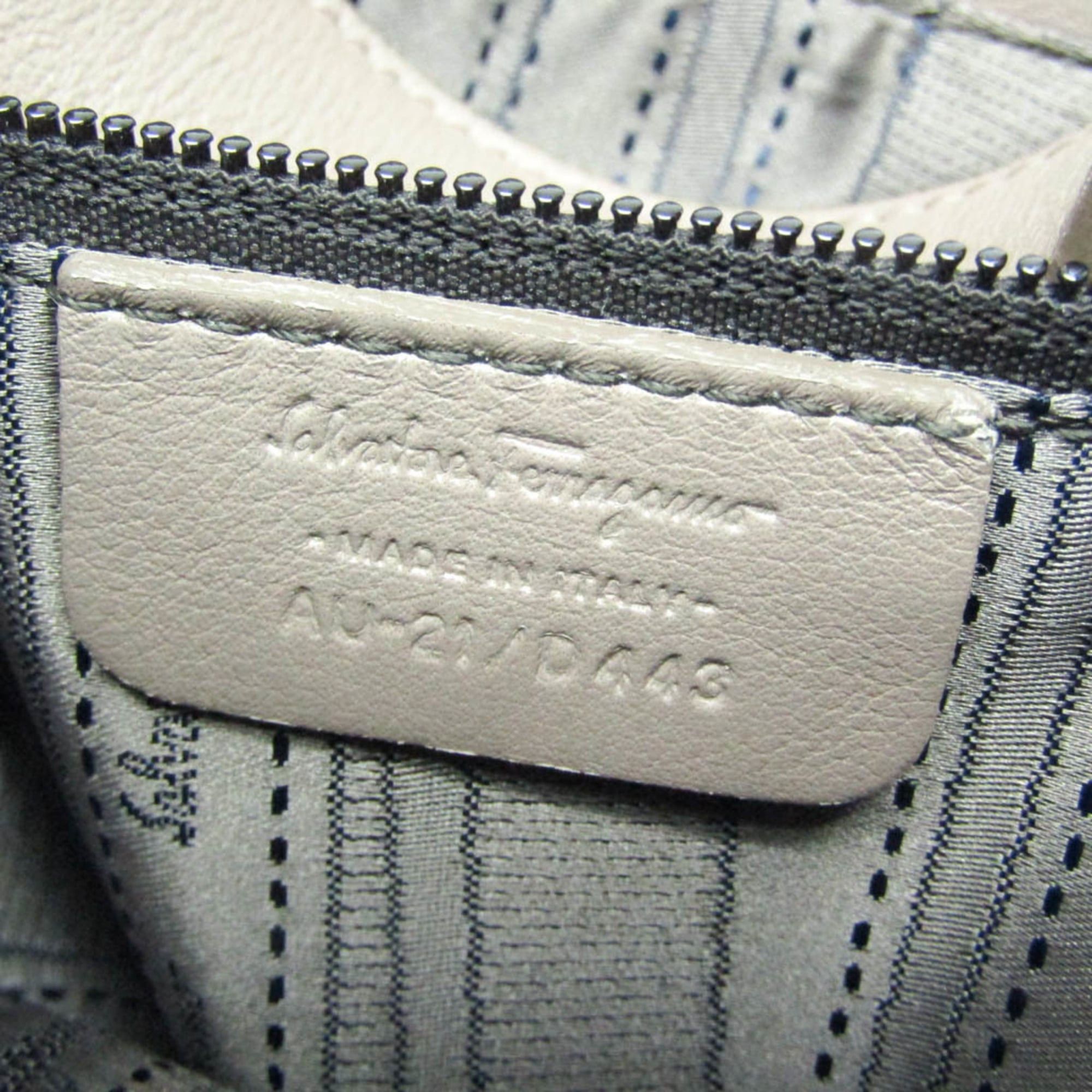 Salvatore Ferragamo Salvatore Ferragamo AU-21 D443 Women's Leather Shoulder Bag Gray Size ONE SIZE - 15 Thumbnail