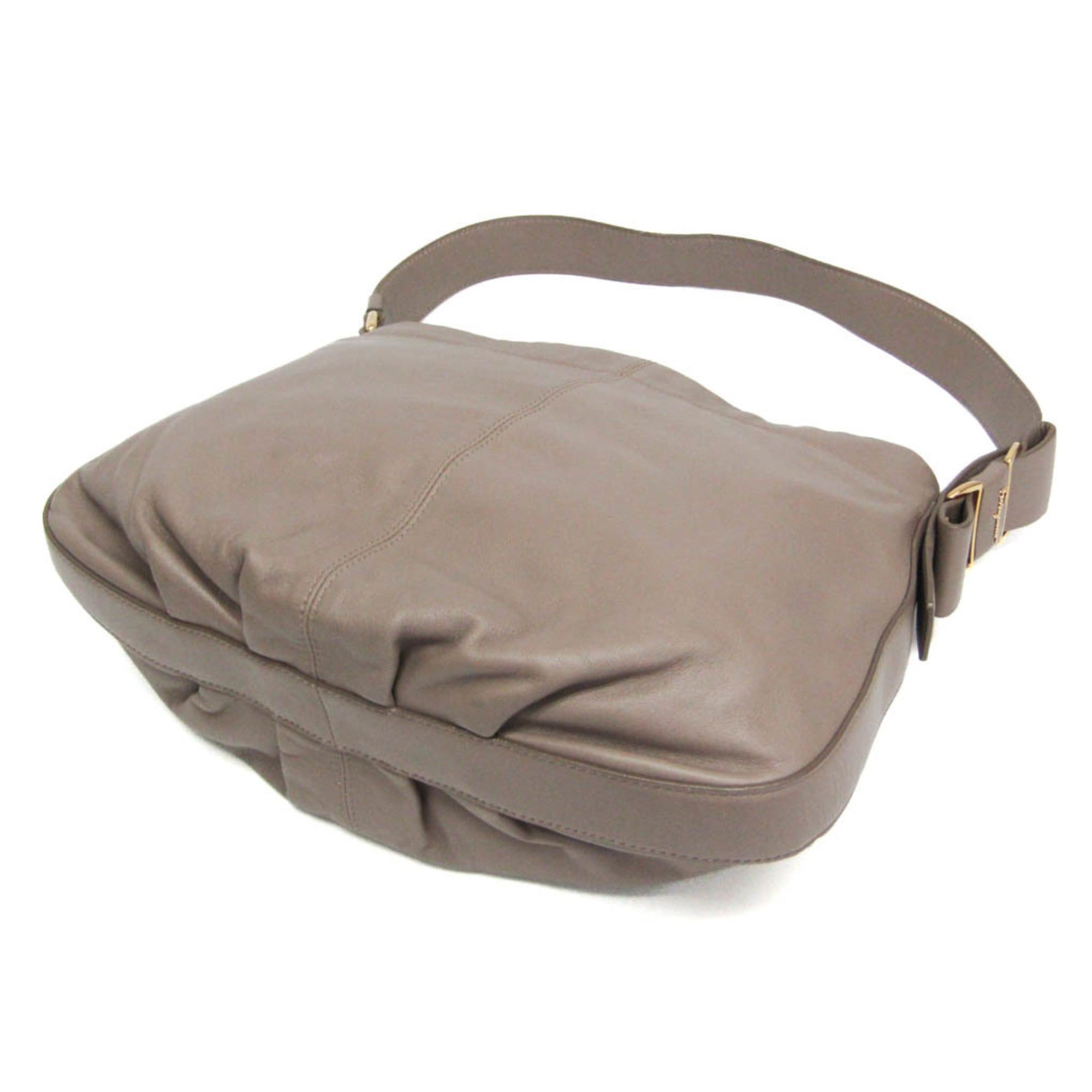 Salvatore Ferragamo Salvatore Ferragamo AU-21 D443 Women's Leather Shoulder Bag Gray Size ONE SIZE - 2 Thumbnail