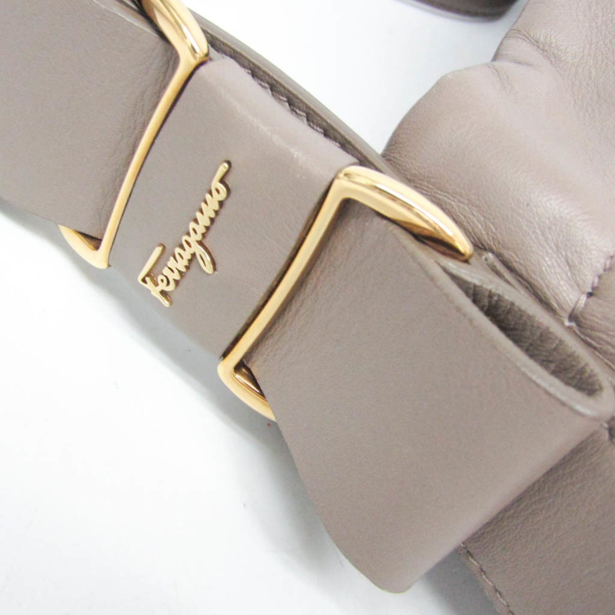 Salvatore Ferragamo Salvatore Ferragamo AU-21 D443 Women's Leather Shoulder Bag Gray Size ONE SIZE - 8 Thumbnail