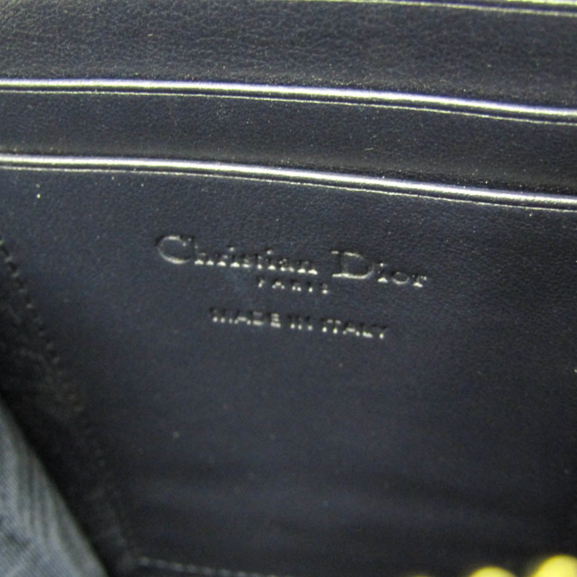 Dior Christian Dior Lady Dior Phone Holder Women's Leather Pouch,Shoulder Bag Dark Navy,Red Color Size ONE SIZE - 11 Thumbnail