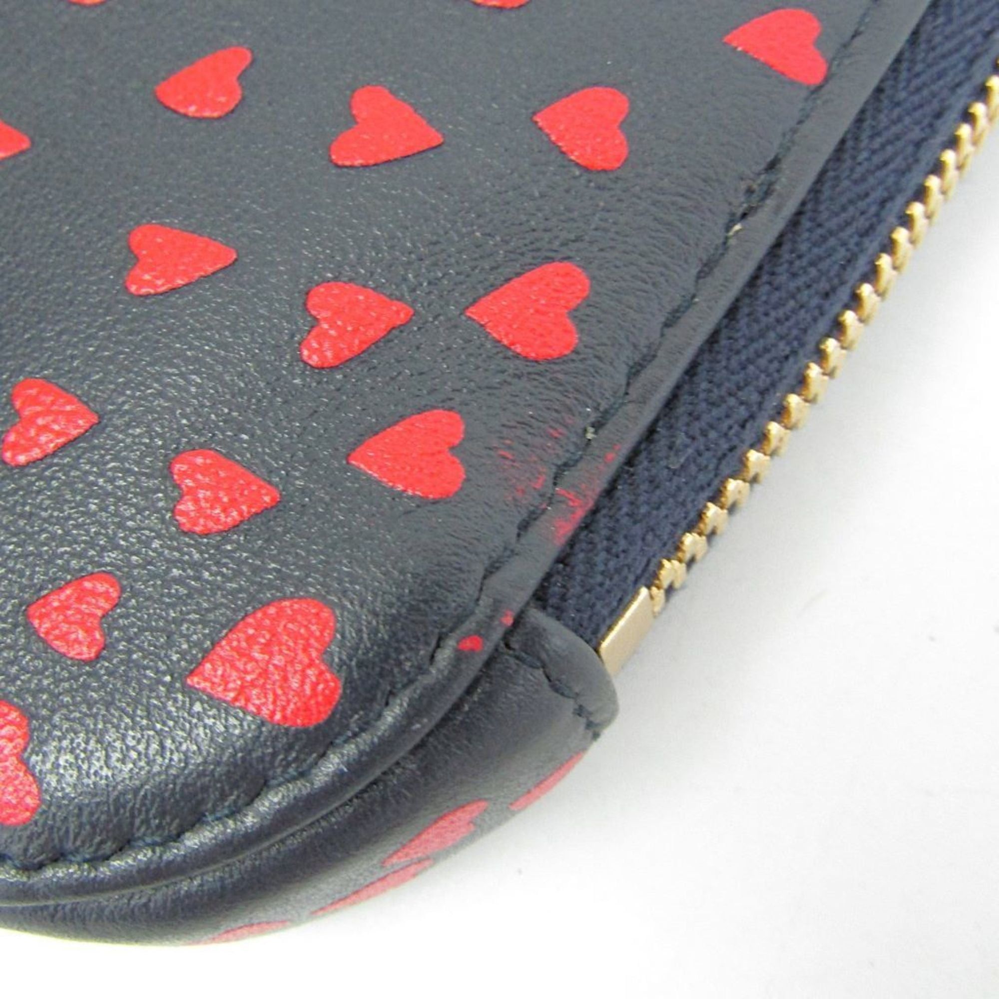 Dior Christian Dior Lady Dior Phone Holder Women's Leather Pouch,Shoulder Bag Dark Navy,Red Color Size ONE SIZE - 6 Thumbnail