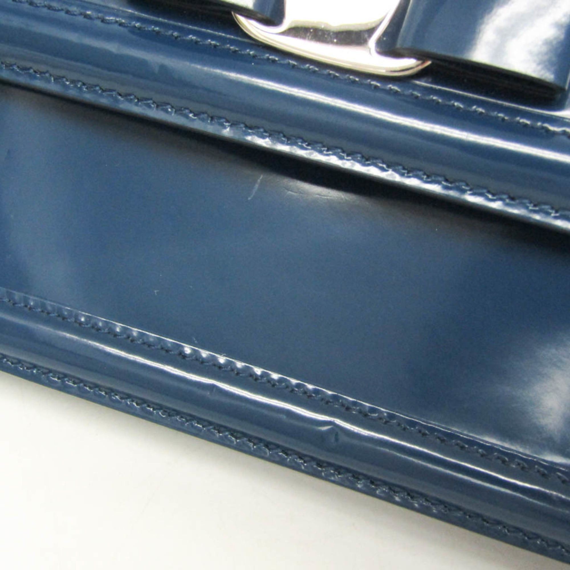 Salvatore Ferragamo Salvatore Ferragamo Vara GINNY AU-21 G209 Women's Leather Shoulder Bag Blue Size ONE SIZE - 7 Thumbnail
