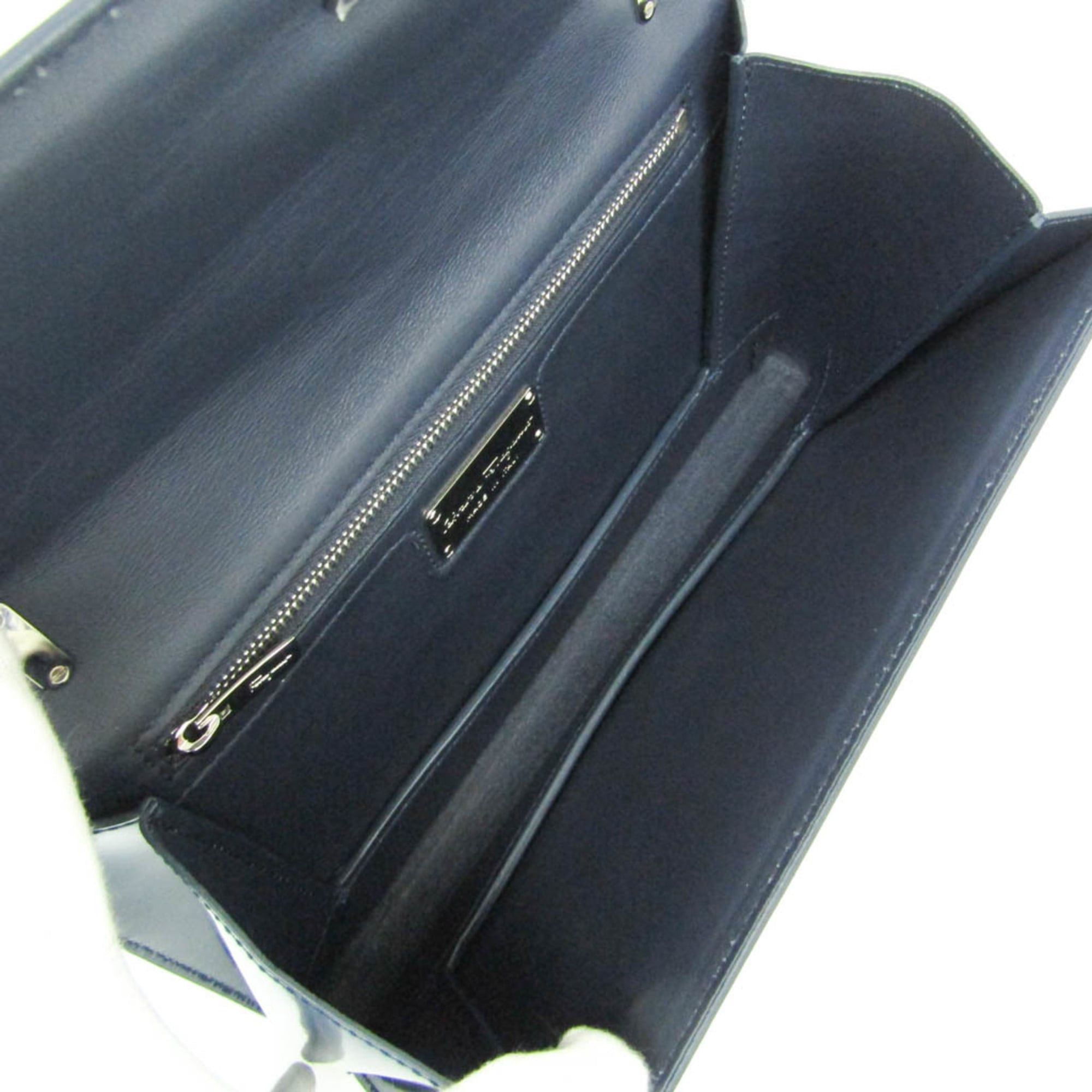 Salvatore Ferragamo Salvatore Ferragamo Vara GINNY AU-21 G209 Women's Leather Shoulder Bag Blue Size ONE SIZE - 3 Thumbnail