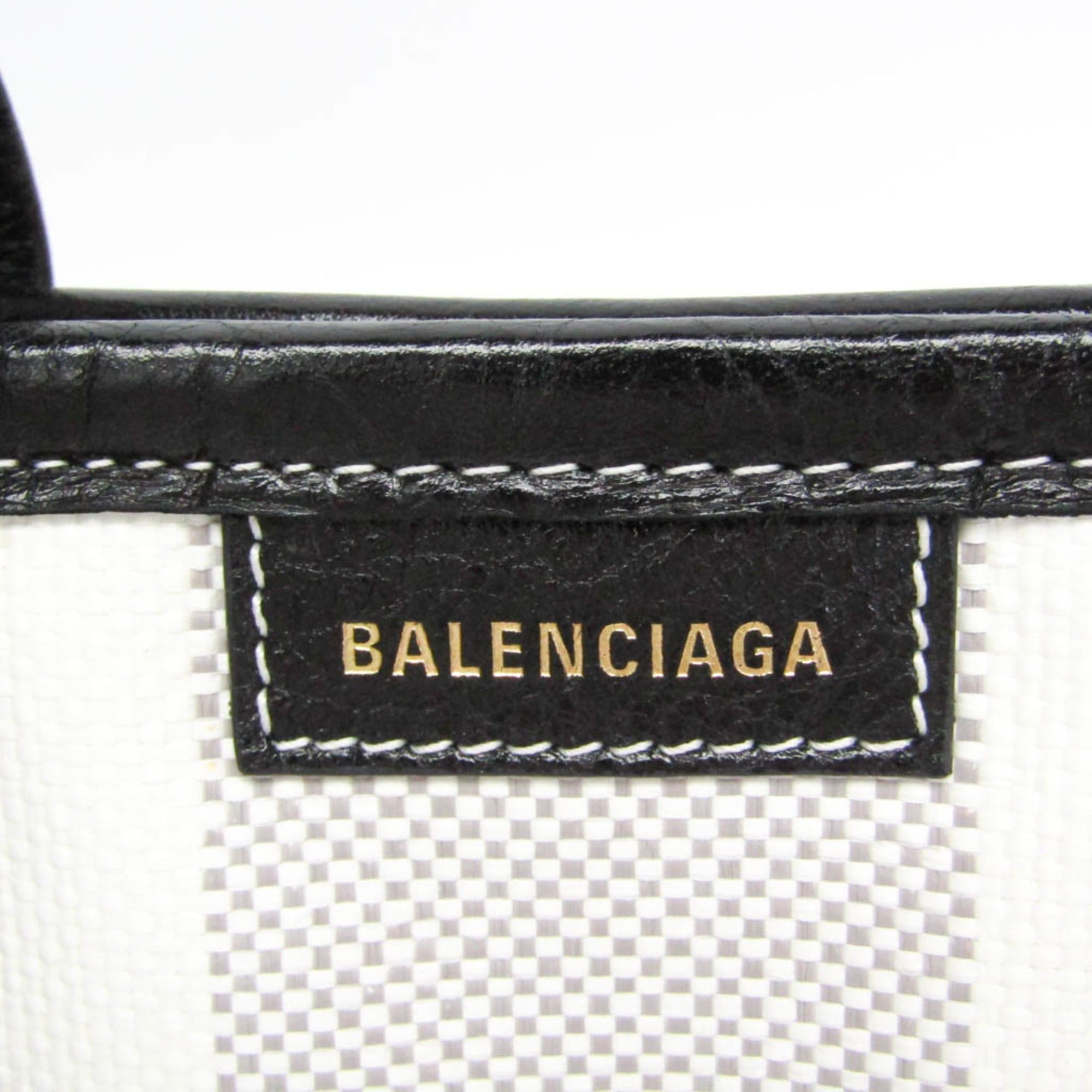 Balenciaga Balenciaga BARBES SMALL 671404 Women's Leather,Polyamide Handbag,Shoulder Bag Black,White Size ONE SIZE - 9 Thumbnail