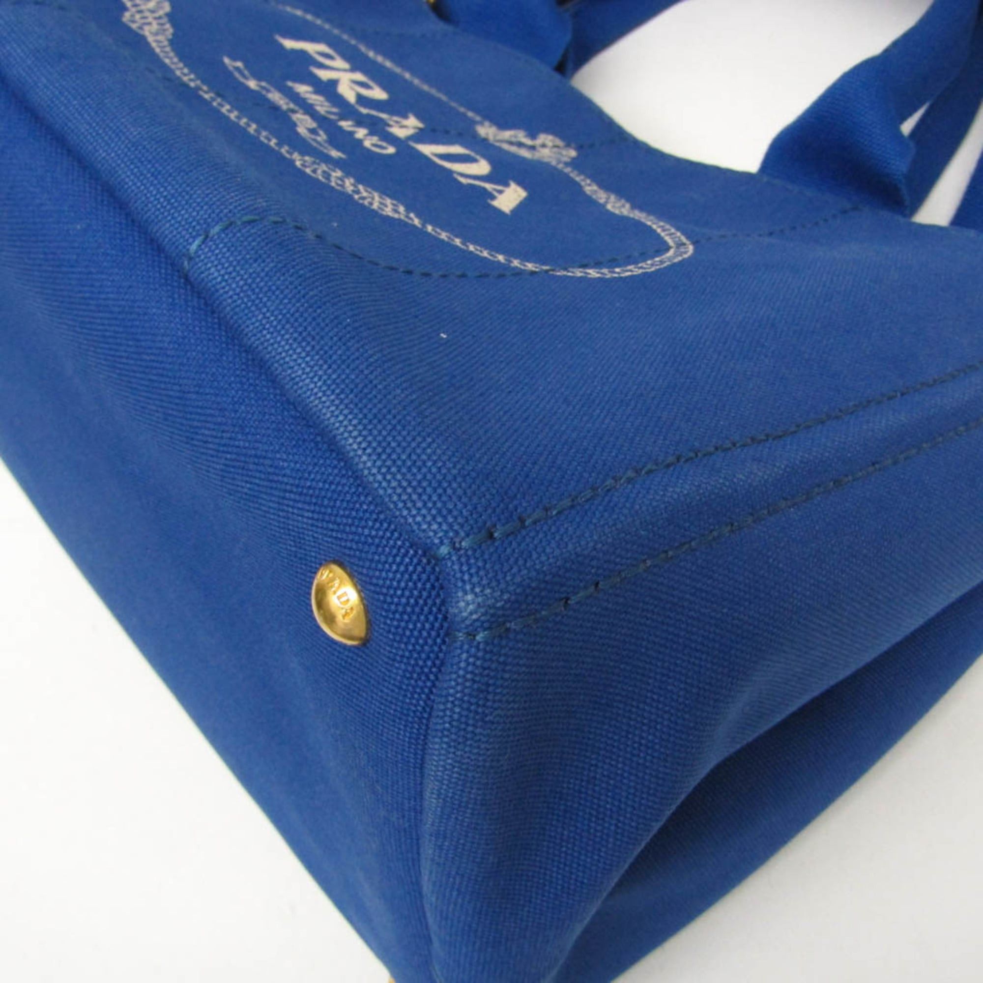 Prada Prada Canapa Medium Size Women's Canvas Shoulder Bag,Tote Bag Blue Size ONE SIZE - 5 Thumbnail