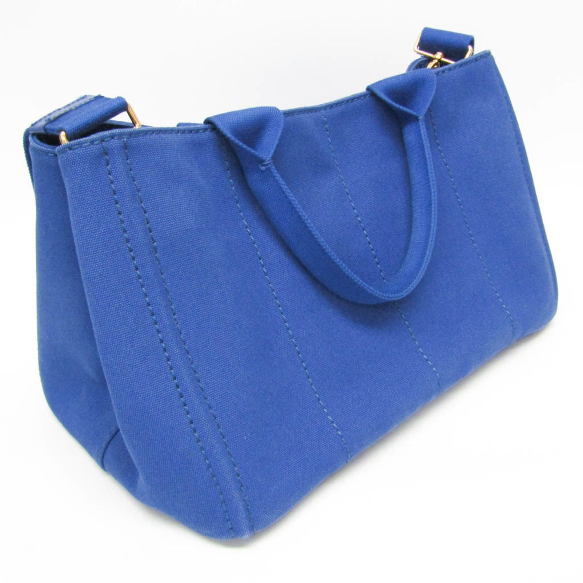 Prada Prada Canapa Medium Size Women's Canvas Shoulder Bag,Tote Bag Blue Size ONE SIZE - 14 Thumbnail