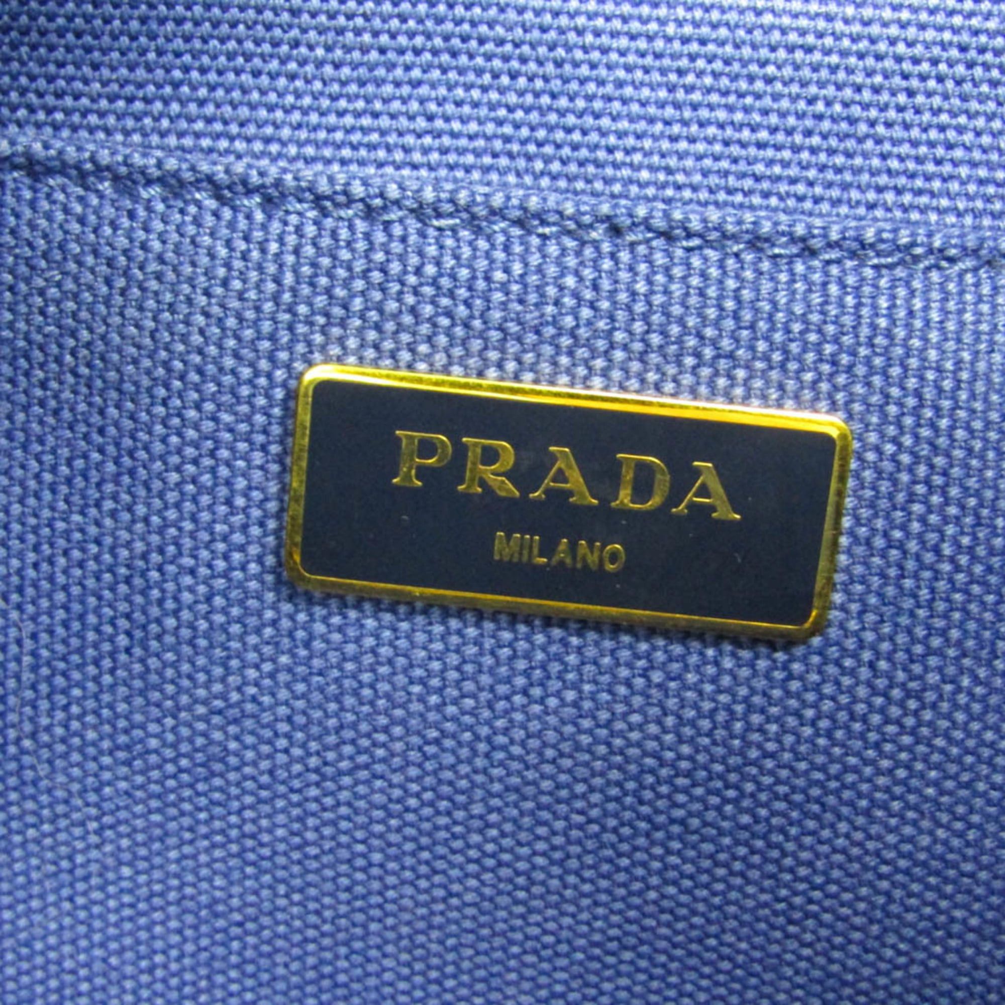 Prada Prada Canapa Medium Size Women's Canvas Shoulder Bag,Tote Bag Blue Size ONE SIZE - 15 Thumbnail