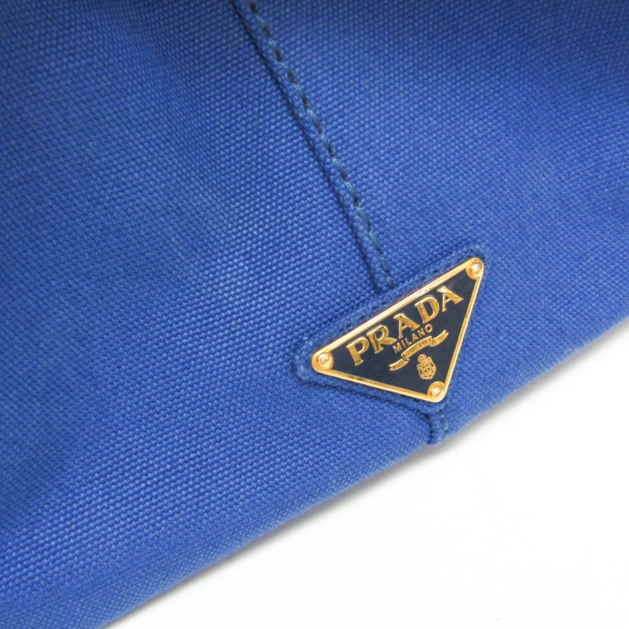 Prada Prada Canapa Medium Size Women's Canvas Shoulder Bag,Tote Bag Blue Size ONE SIZE - 11 Thumbnail