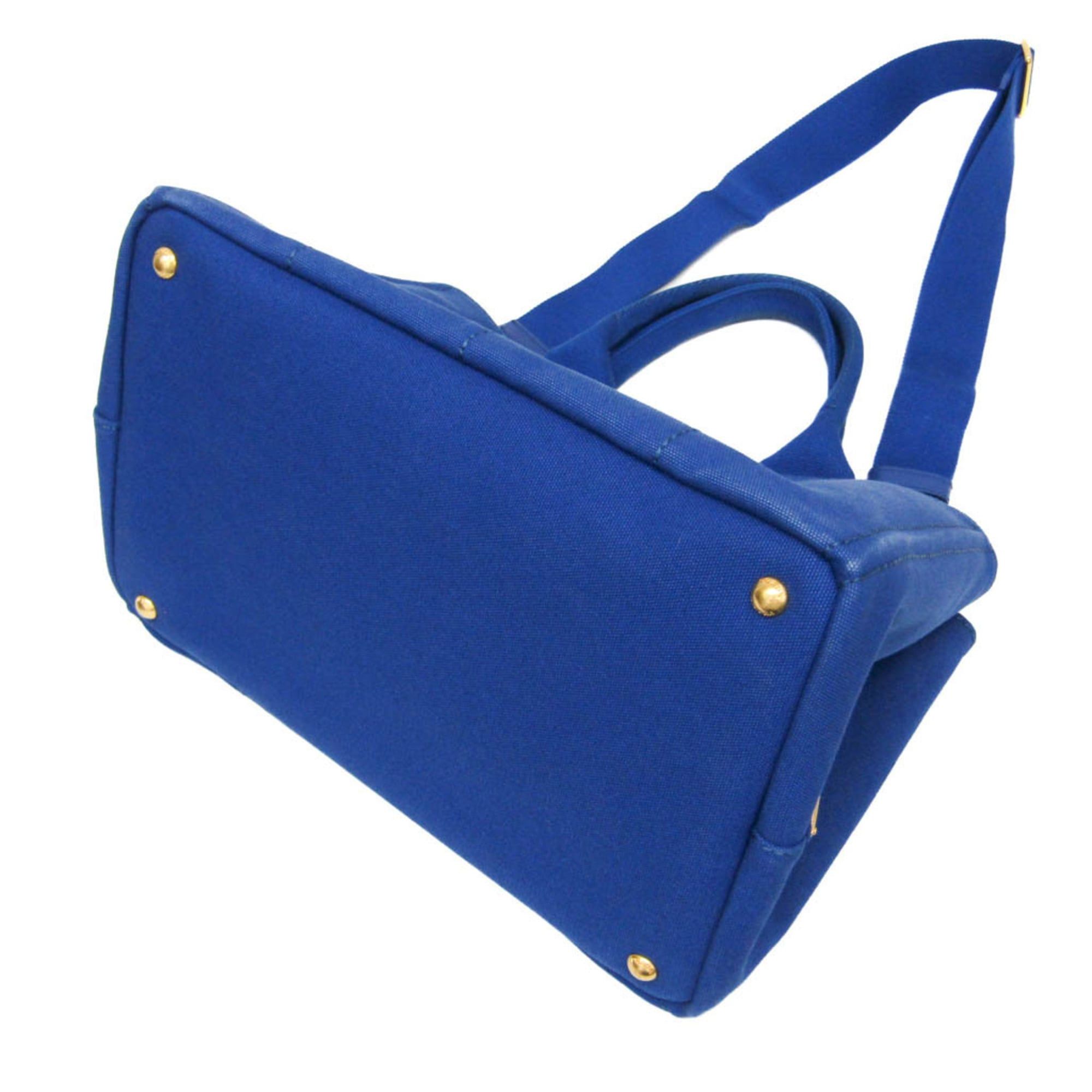 Prada Prada Canapa Medium Size Women's Canvas Shoulder Bag,Tote Bag Blue Size ONE SIZE - 3 Thumbnail