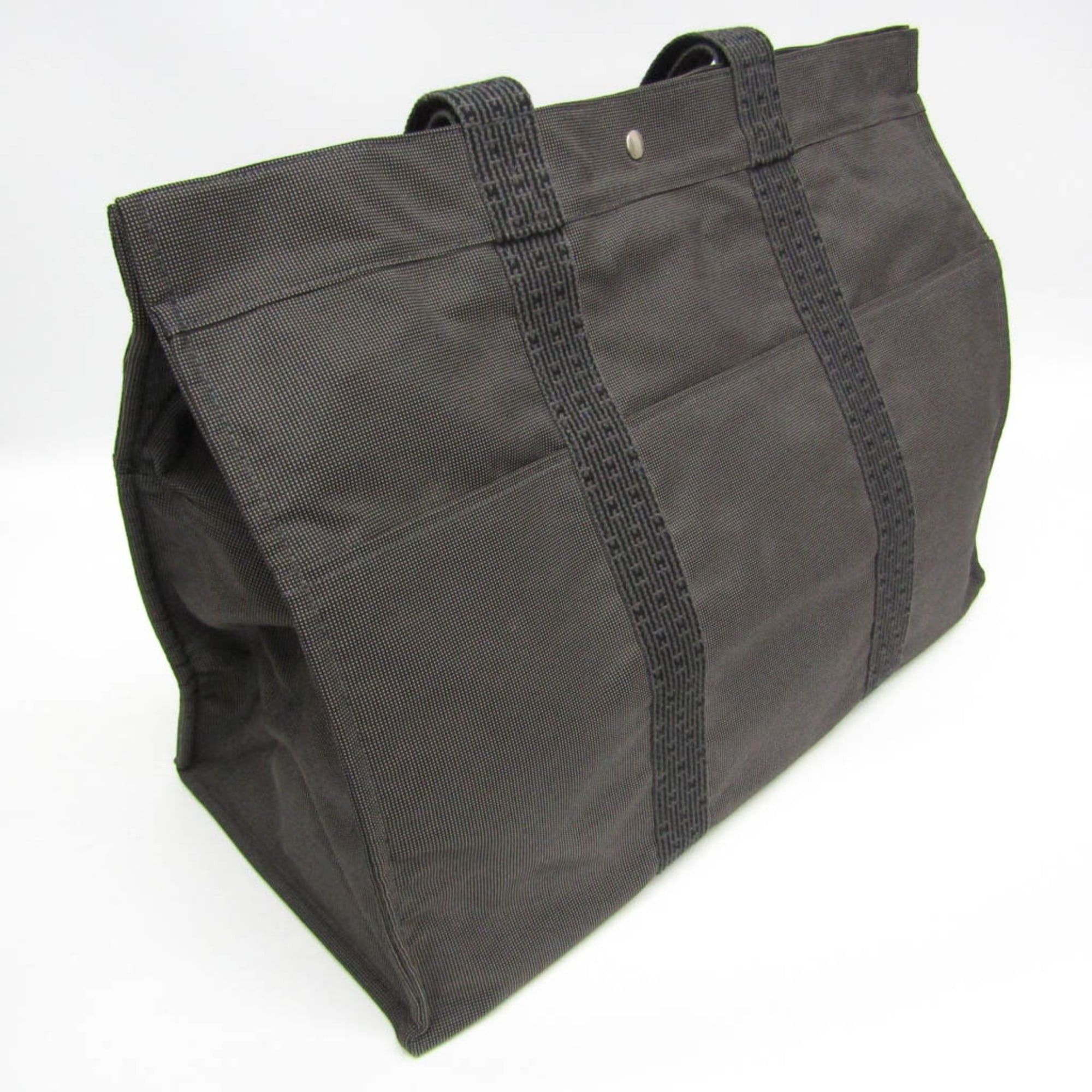 Hermes Hermes Her Line TGM Women,Men Polyamide,Polyester Tote Bag Black,Gray Size ONE SIZE - 6 Thumbnail
