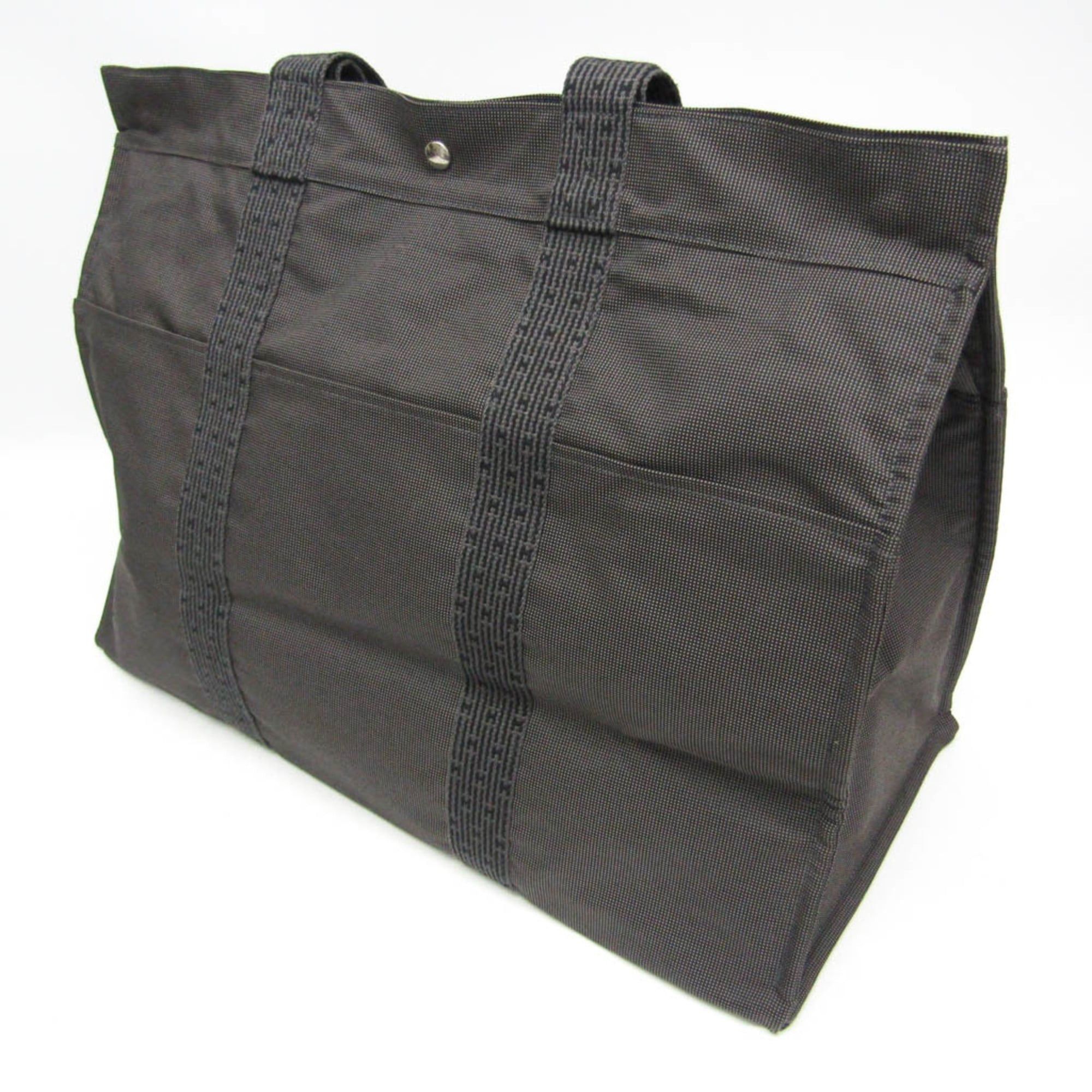 Hermes Hermes Her Line TGM Women,Men Polyamide,Polyester Tote Bag Black,Gray Size ONE SIZE - 7 Thumbnail