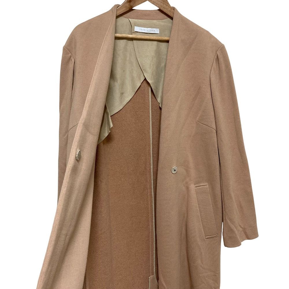 Theory Theory theory luxe SOFT COTTON PILE No Collar Coat Cotton Long Coat Textile Outerwear DUTY FREE for USA Size ONE SIZE - 3 Thumbnail