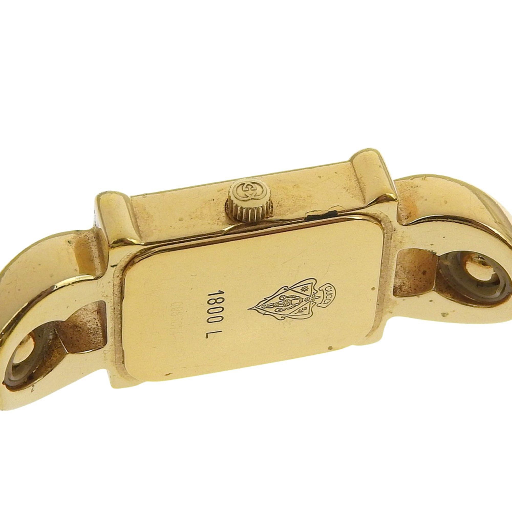 Gucci Gucci 1800L Women's Gold-Plated Quartz Analog Watch with White Dial Size ONE SIZE - 6 Thumbnail