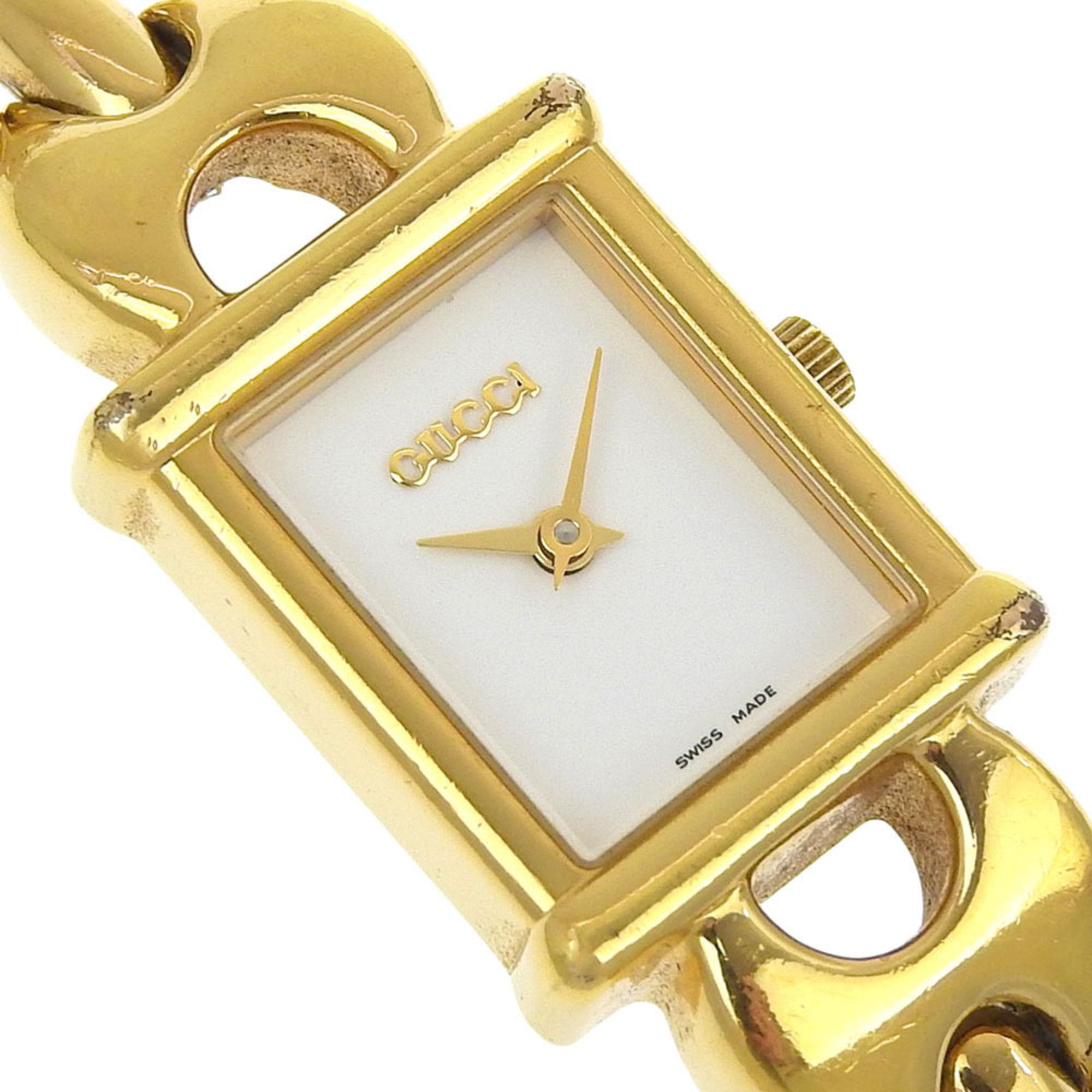 Gucci Gucci 1800L Women's Gold-Plated Quartz Analog Watch with White Dial Size ONE SIZE - 3 Thumbnail