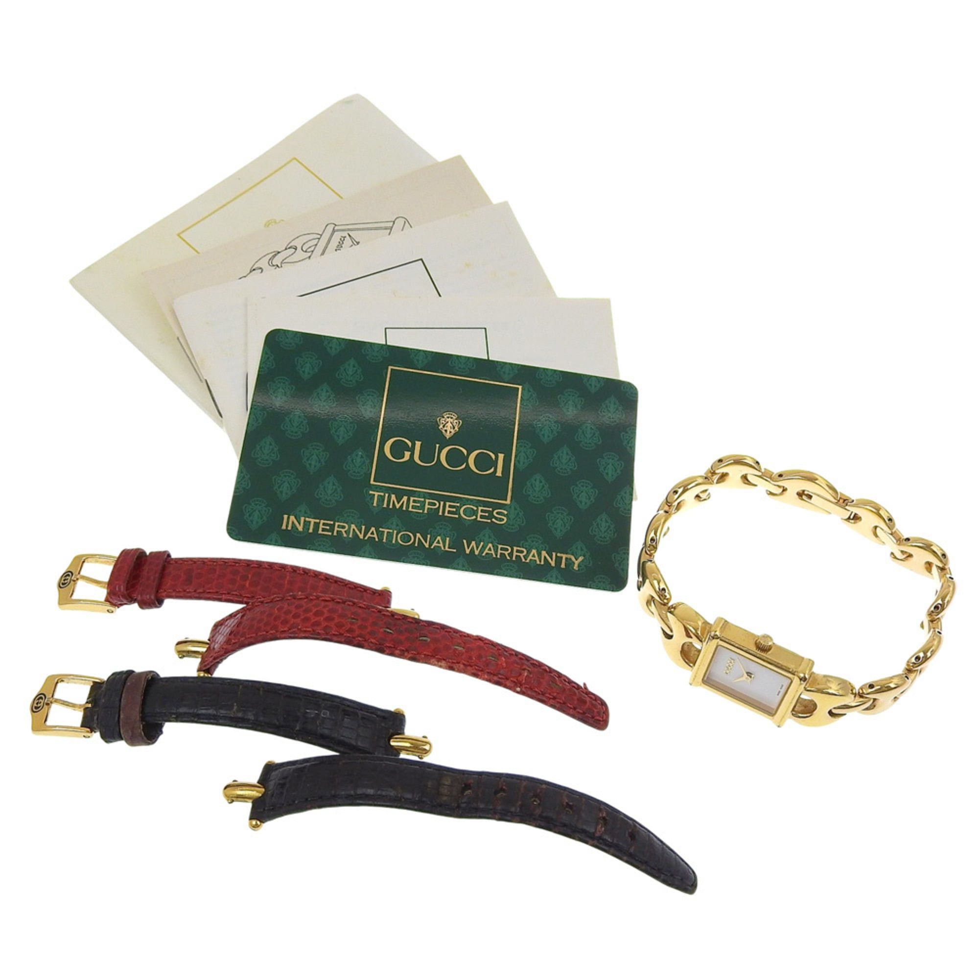 Gucci Gucci 1800L Women's Gold-Plated Quartz Analog Watch with White Dial Size ONE SIZE - 9 Thumbnail