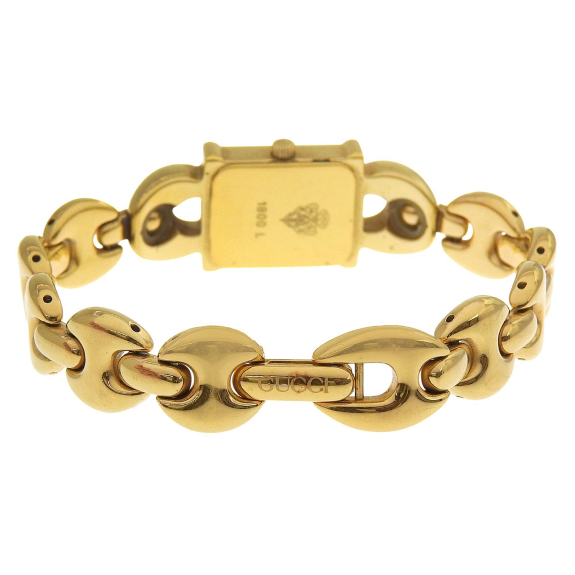 Gucci Gucci 1800L Women's Gold-Plated Quartz Analog Watch with White Dial Size ONE SIZE - 5 Thumbnail