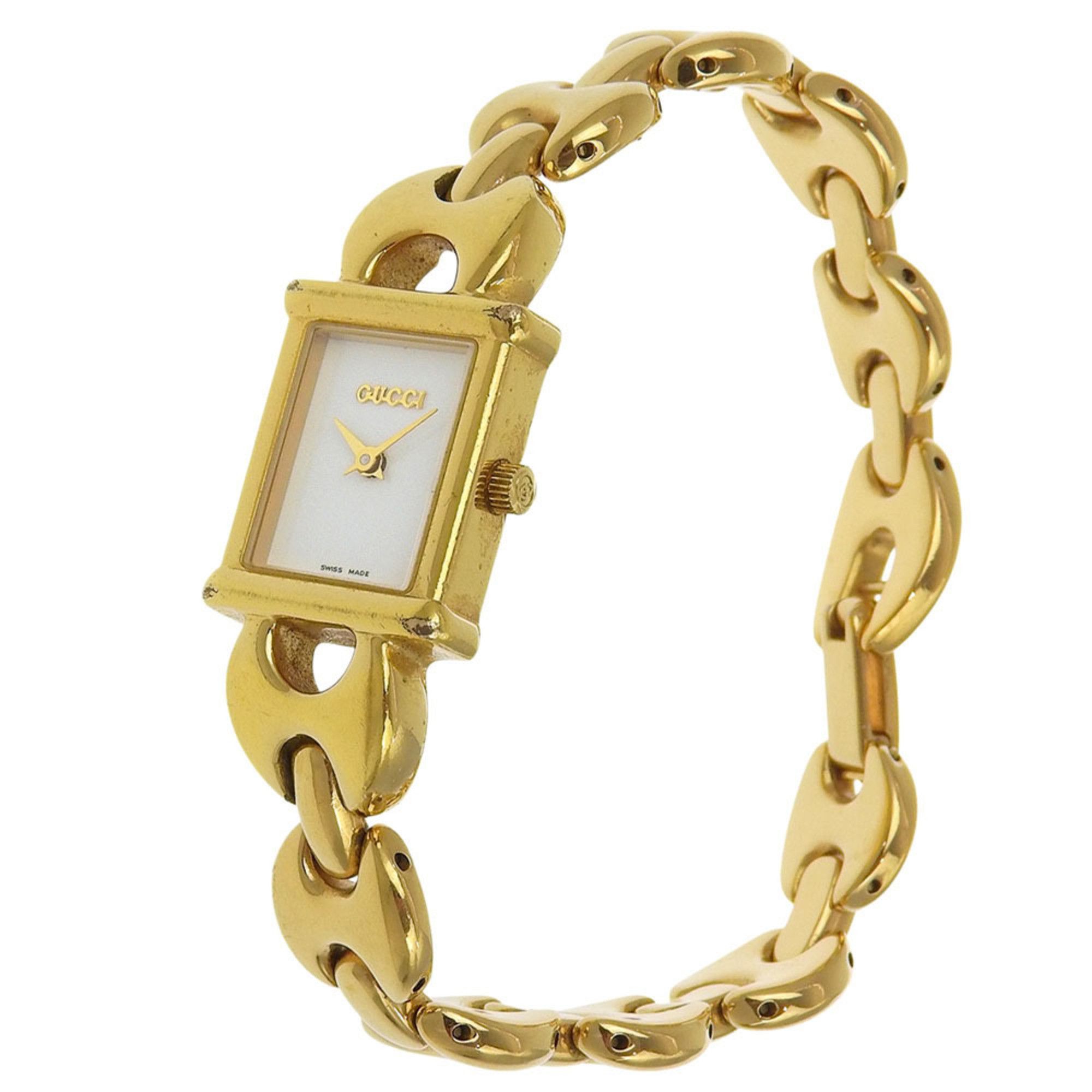 Gucci Gucci 1800L Women's Gold-Plated Quartz Analog Watch with White Dial Size ONE SIZE - 2 Thumbnail